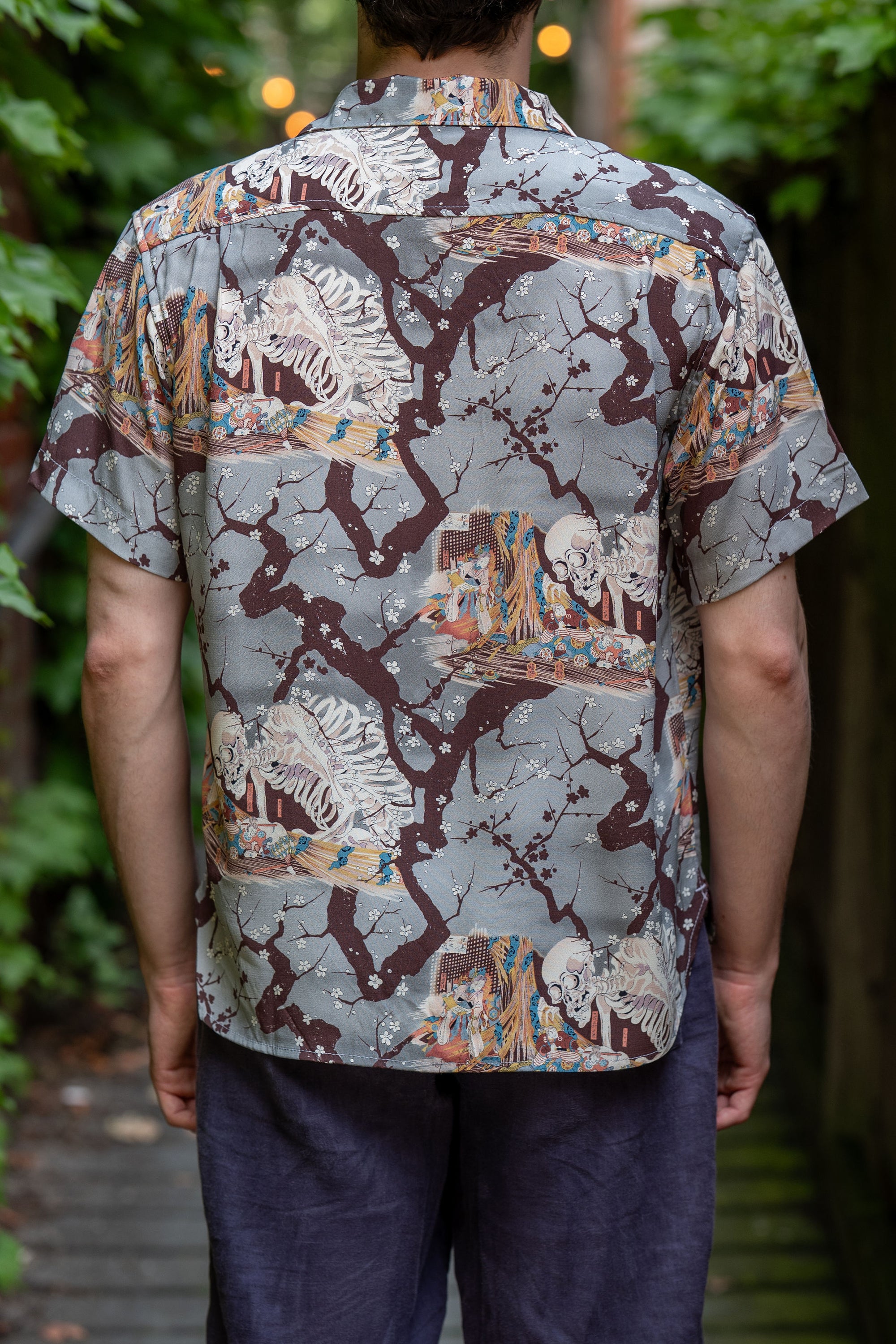 Freenote Cloth Hawaiian - Light Blue Skeleton