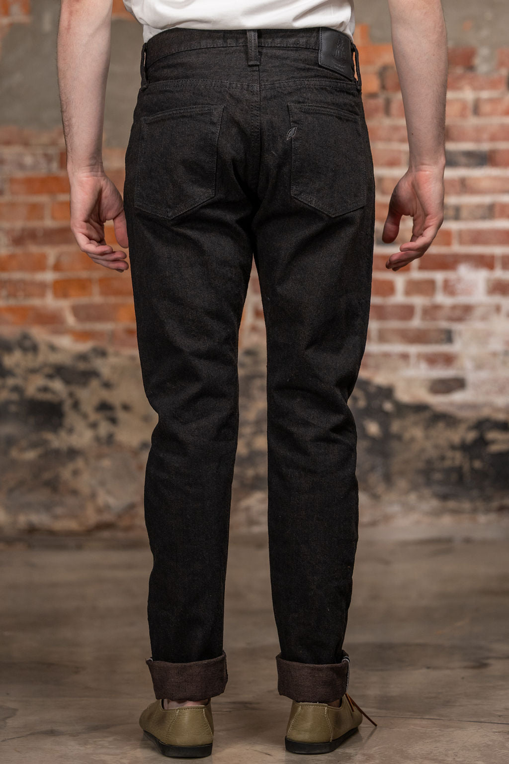 Pure Blue Japan TCD-019-BR Relaxed Tapered - 14oz Teacore Black Denim