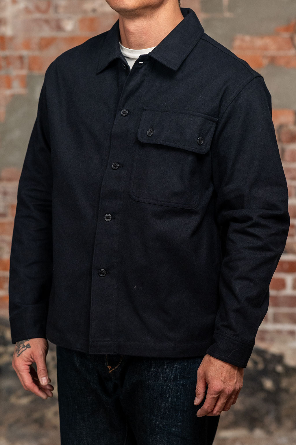 Knickerbocker Market Compact Cotton Overshirt - Black