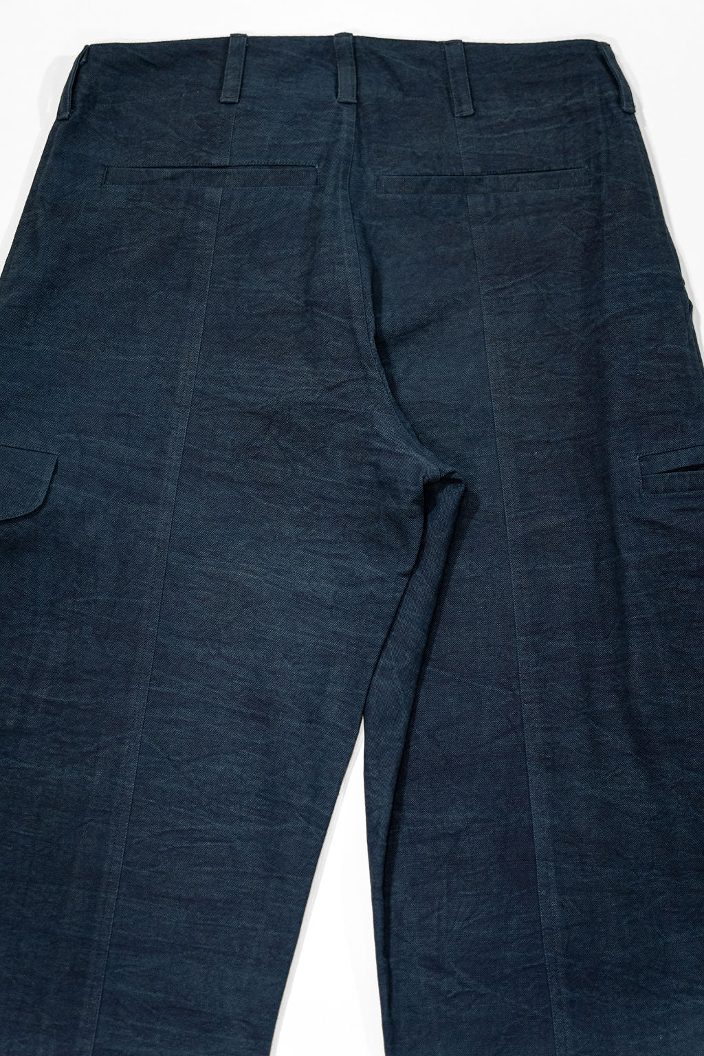 Indi + Ash Cargo Pant - Ferrous Indigo Organic Cotton Millwoven Stone Enzyme Canvas