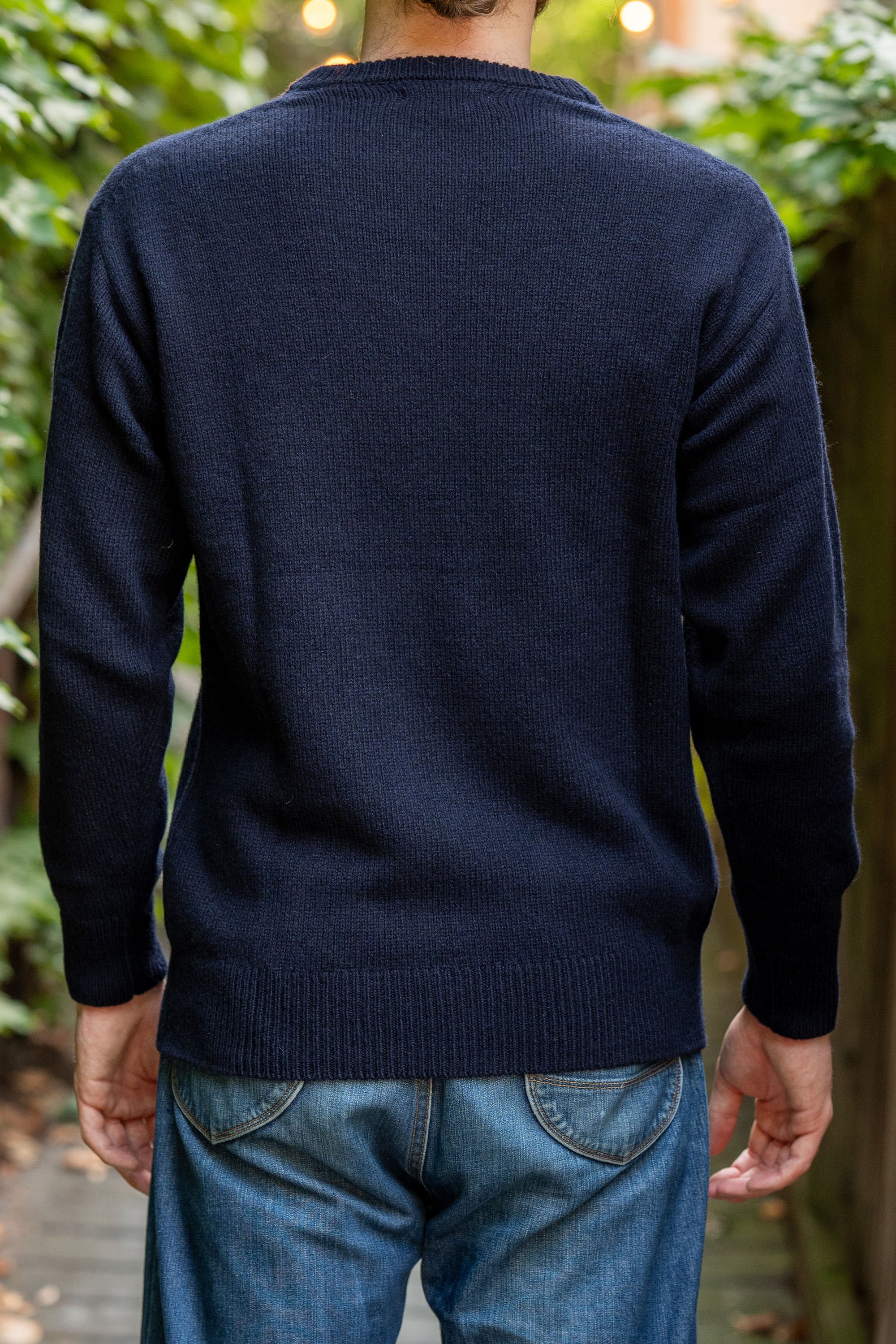 Merz b. Schwanen LOCC01 Crew Pullover Merino Cashmere Blend - Dark Navy