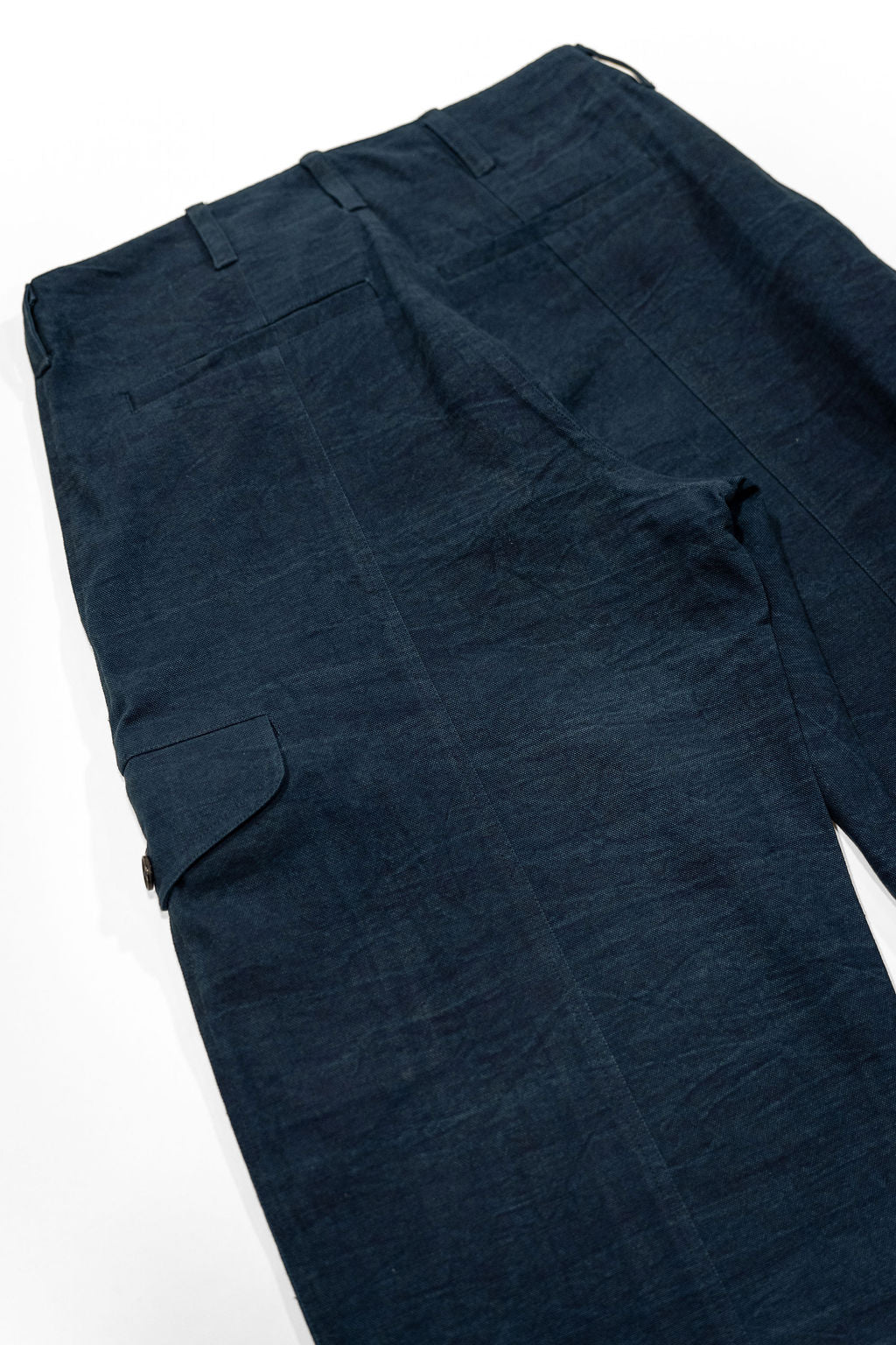 Indi + Ash Cargo Pant - Ferrous Indigo Organic Cotton Millwoven Stone Enzyme Canvas