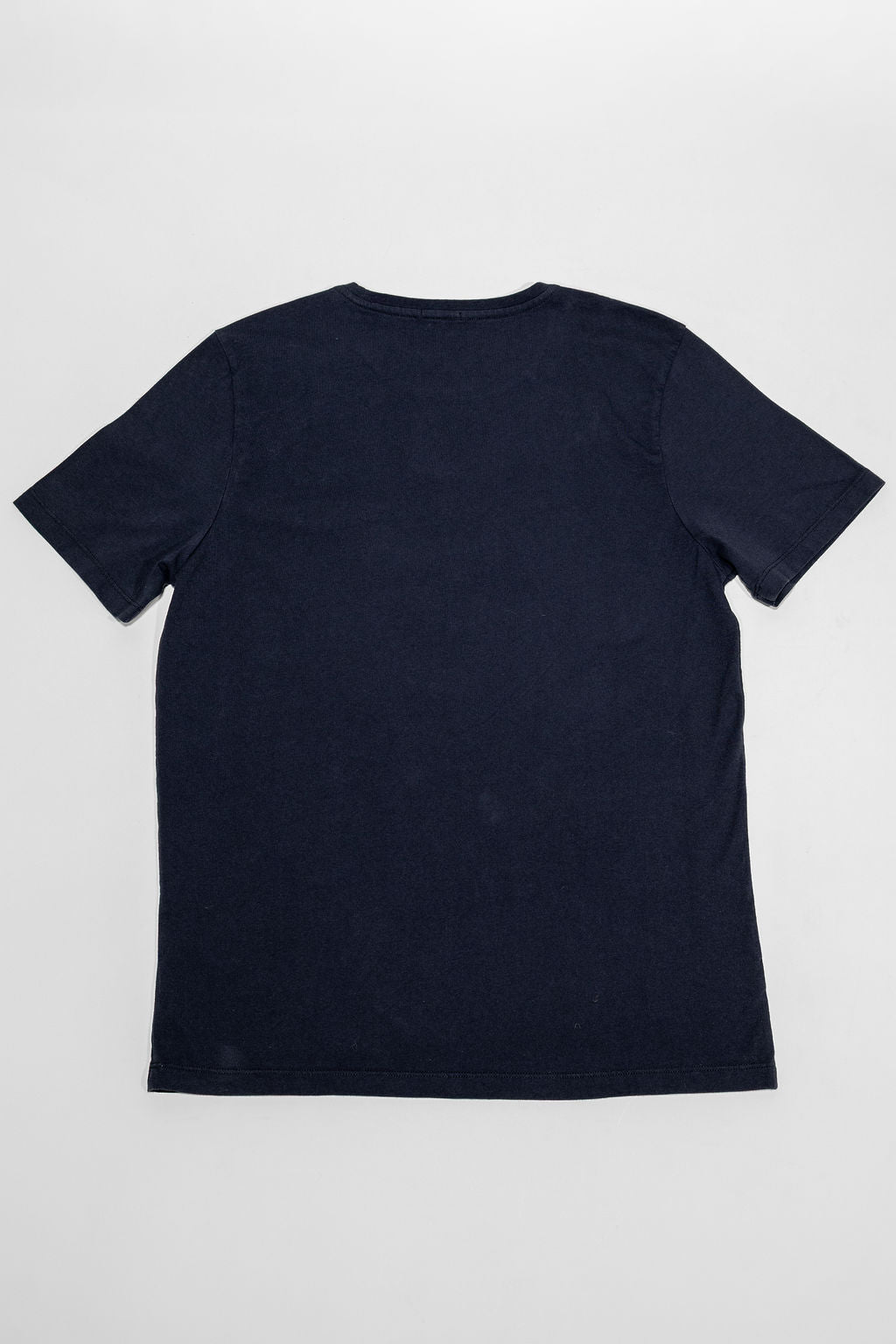 Hansen Garments Julian Crew Neck T-Shirt - Indigo Like laid flat from the back