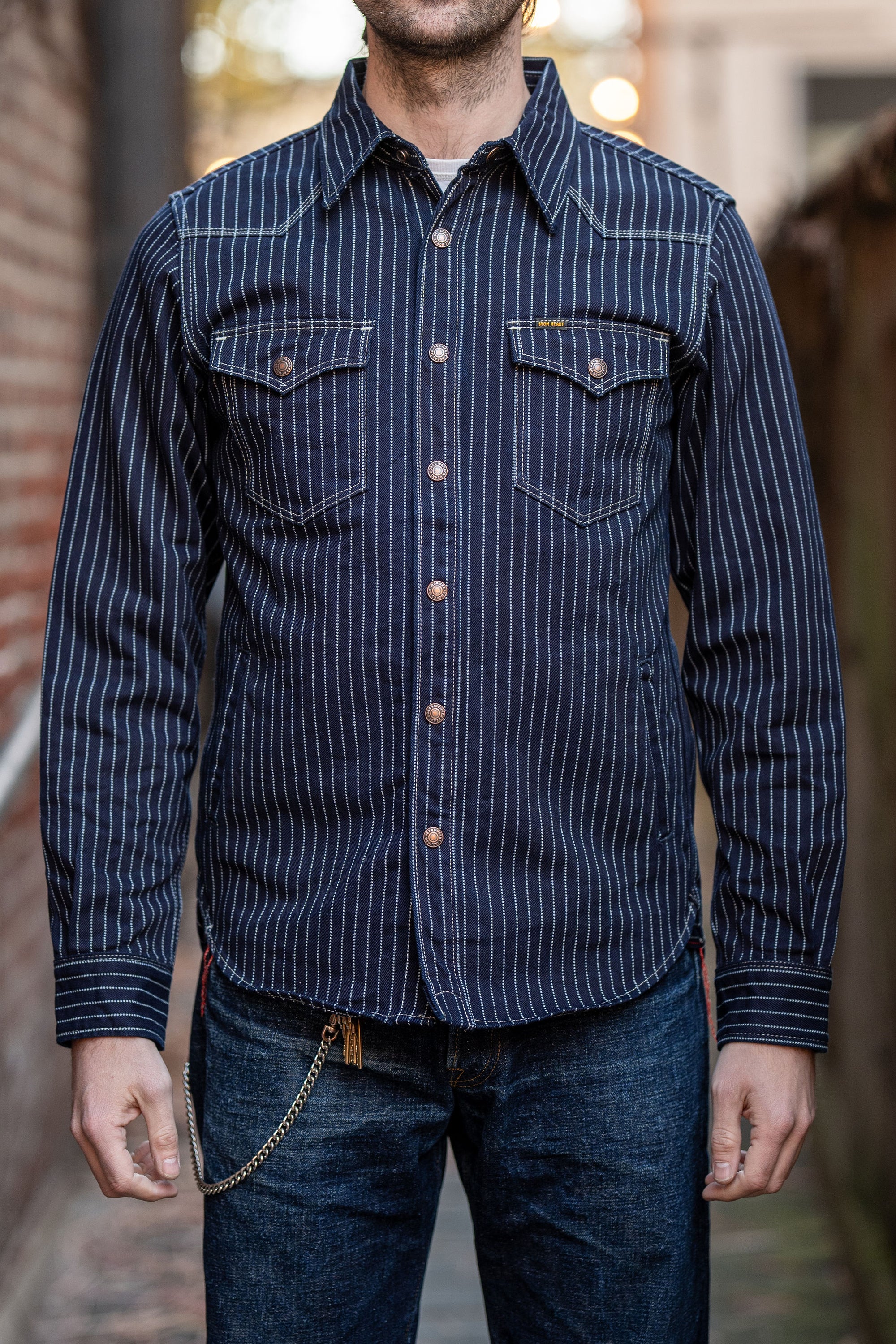 Iron Heart IHSH-227-IND 12oz Wabash CPO Shirt - Indigo