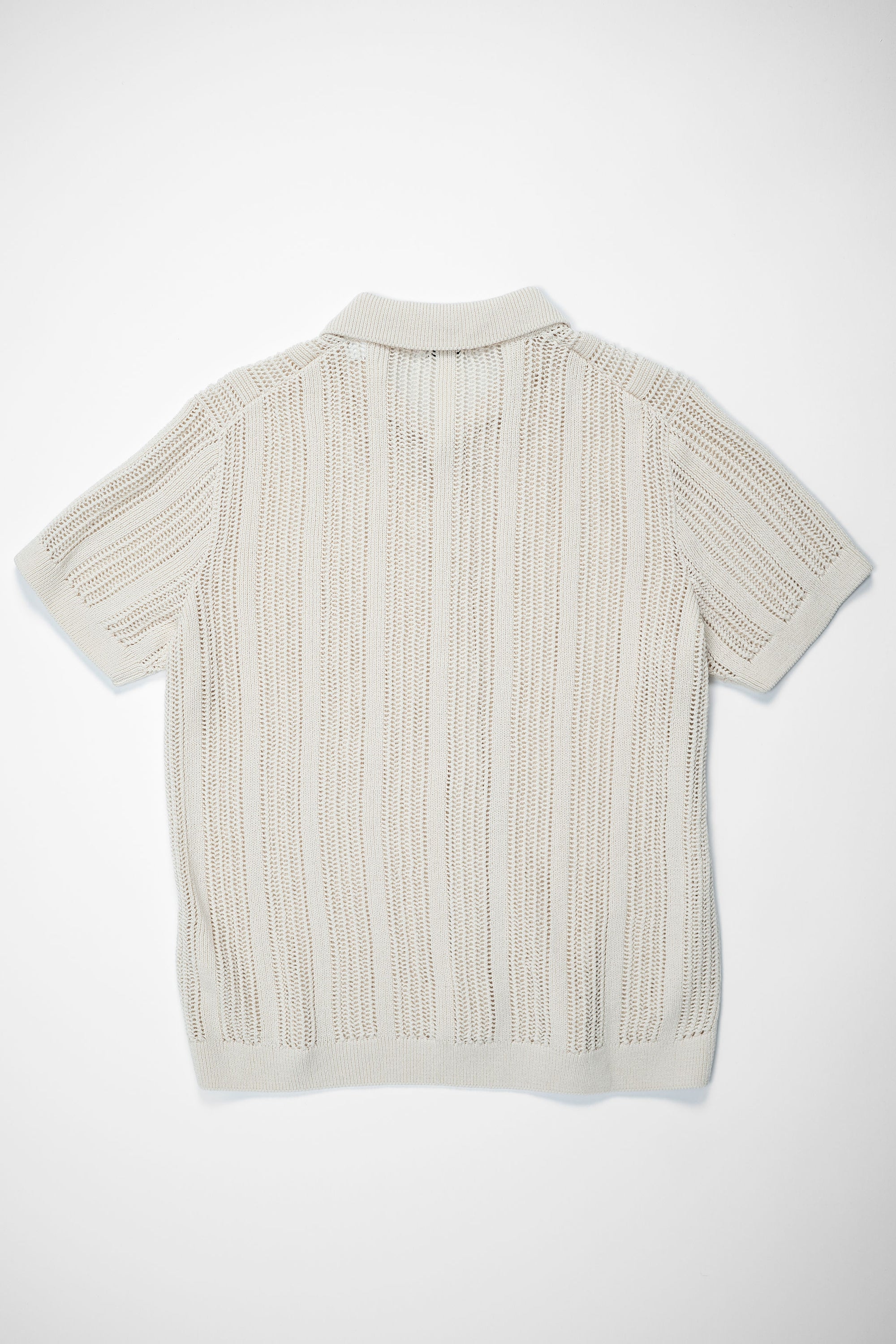 3sixteen Short Sleeve Knit Shirt - Ecru Mesh Stripe