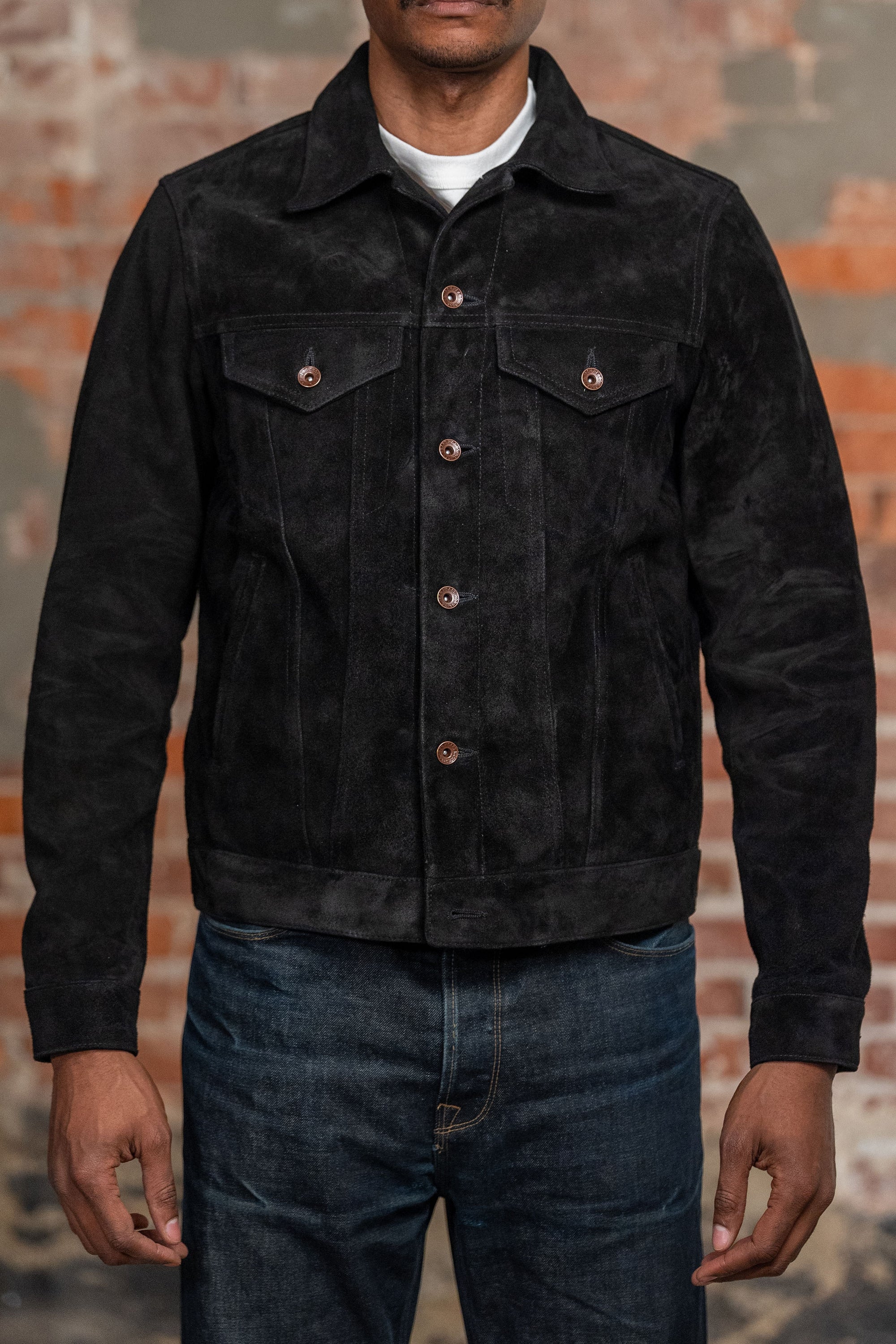 Iron Heart IHJ-155-BLK Horsehide Suede Modified Type III Jacket - Black