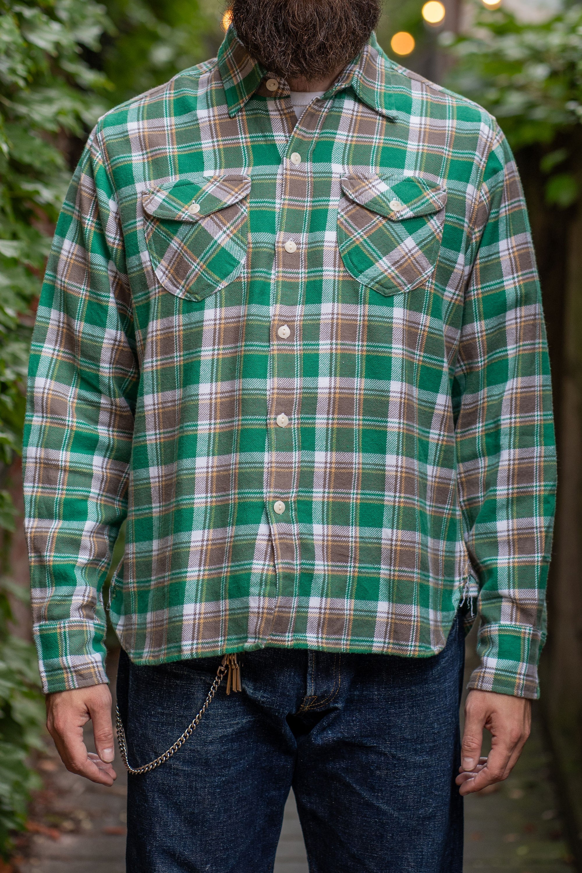 Wythe Washed Flannel Workshirt - Spring Pastures