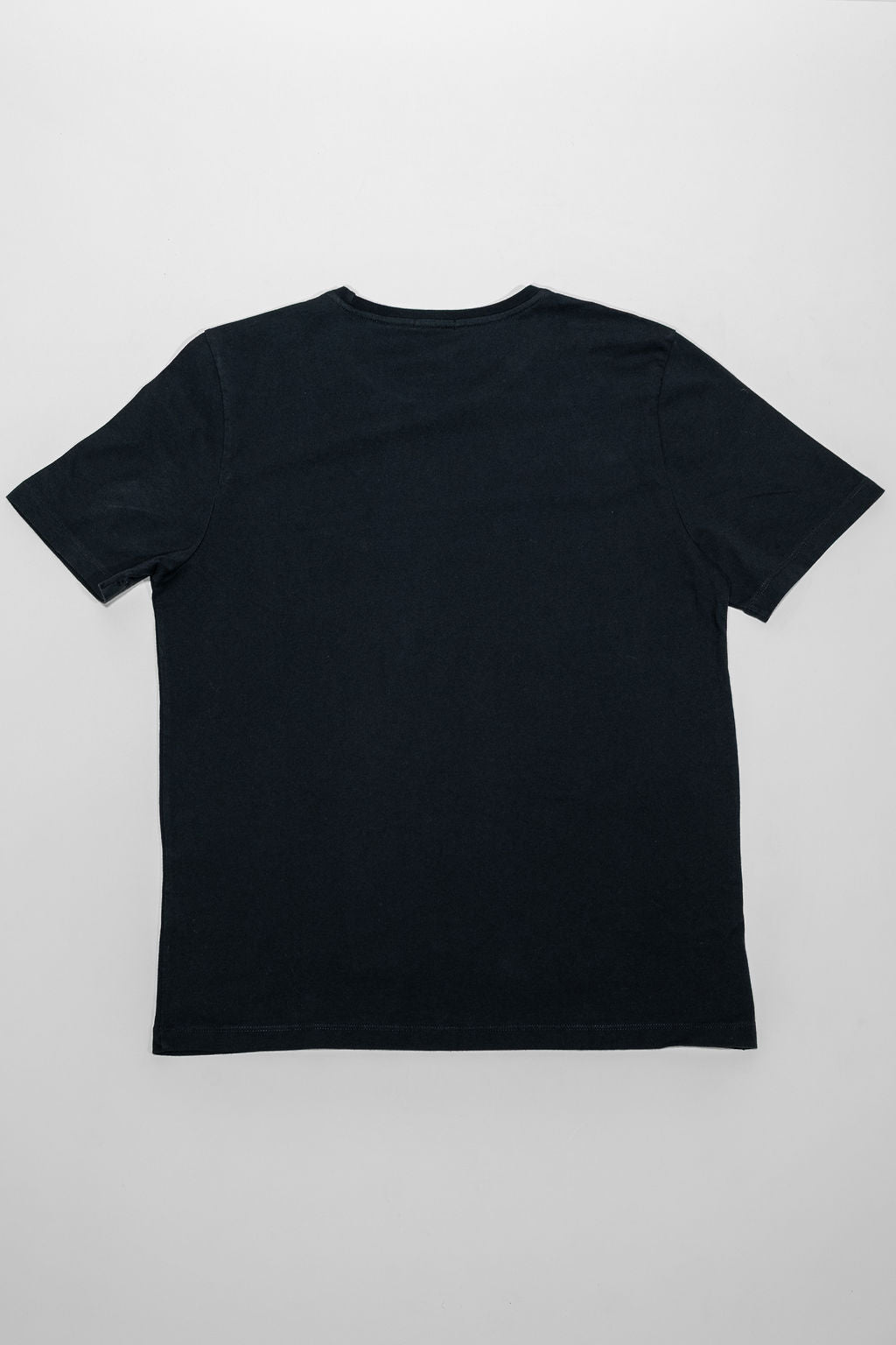 Hansen Garments Julian Crew Neck T-Shirt - Black laid flat from the back