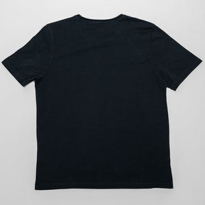 Hansen Garments Julian Crew Neck T-Shirt - Black laid flat from the back