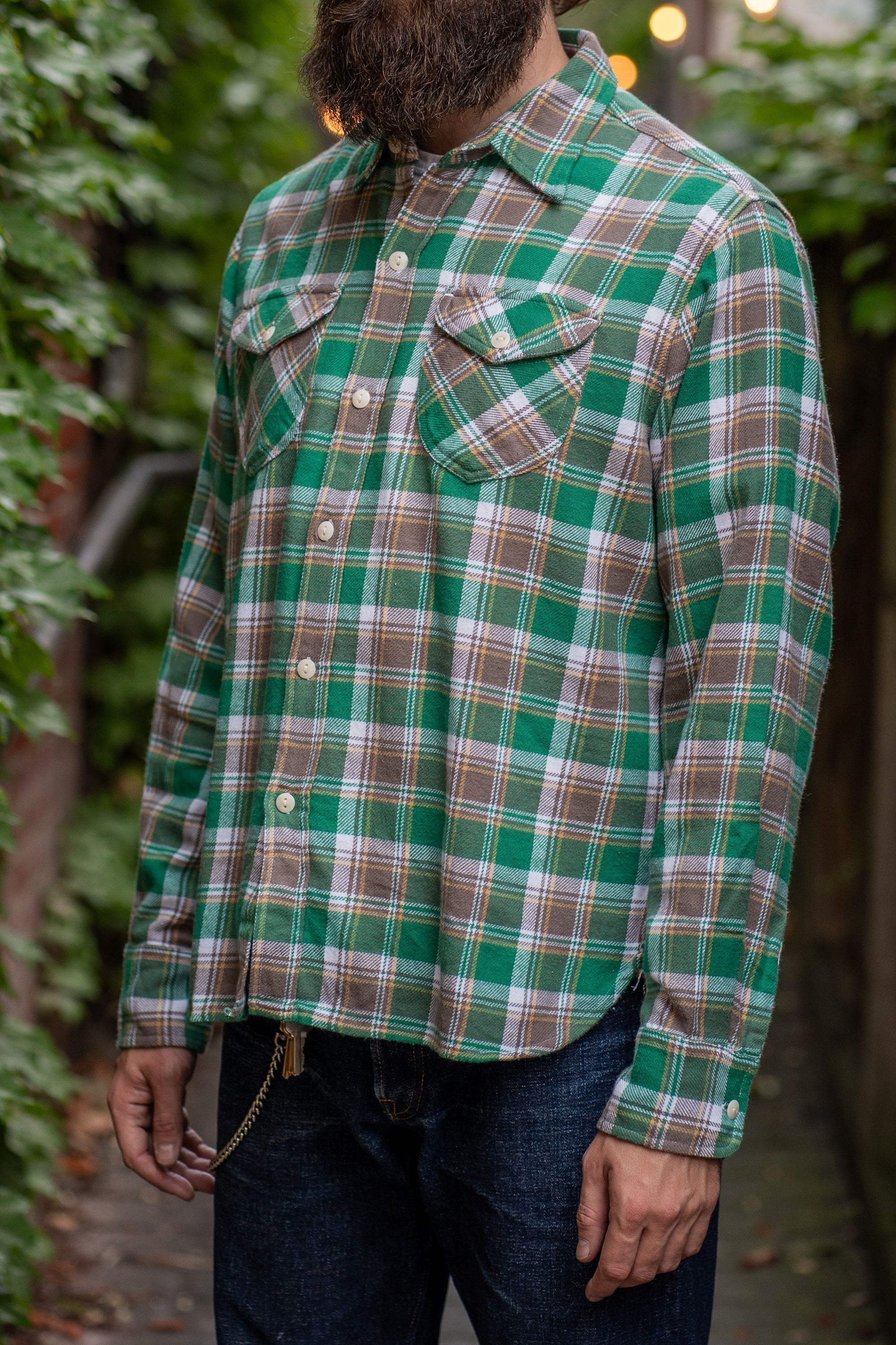 Wythe Washed Flannel Workshirt - Spring Pastures