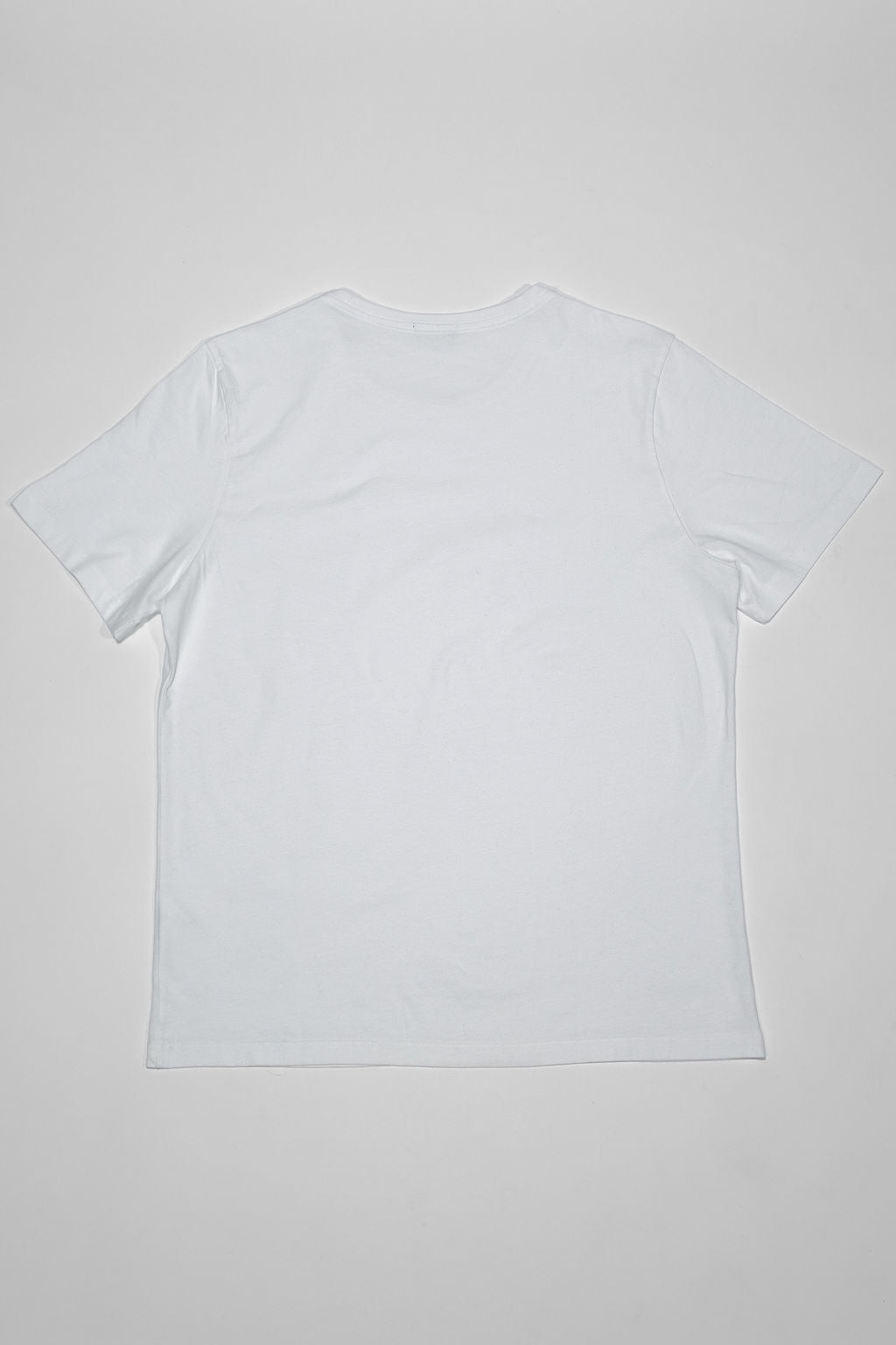 Hansen Garments Julian Crew Neck T-Shirt - White laid flat from the back