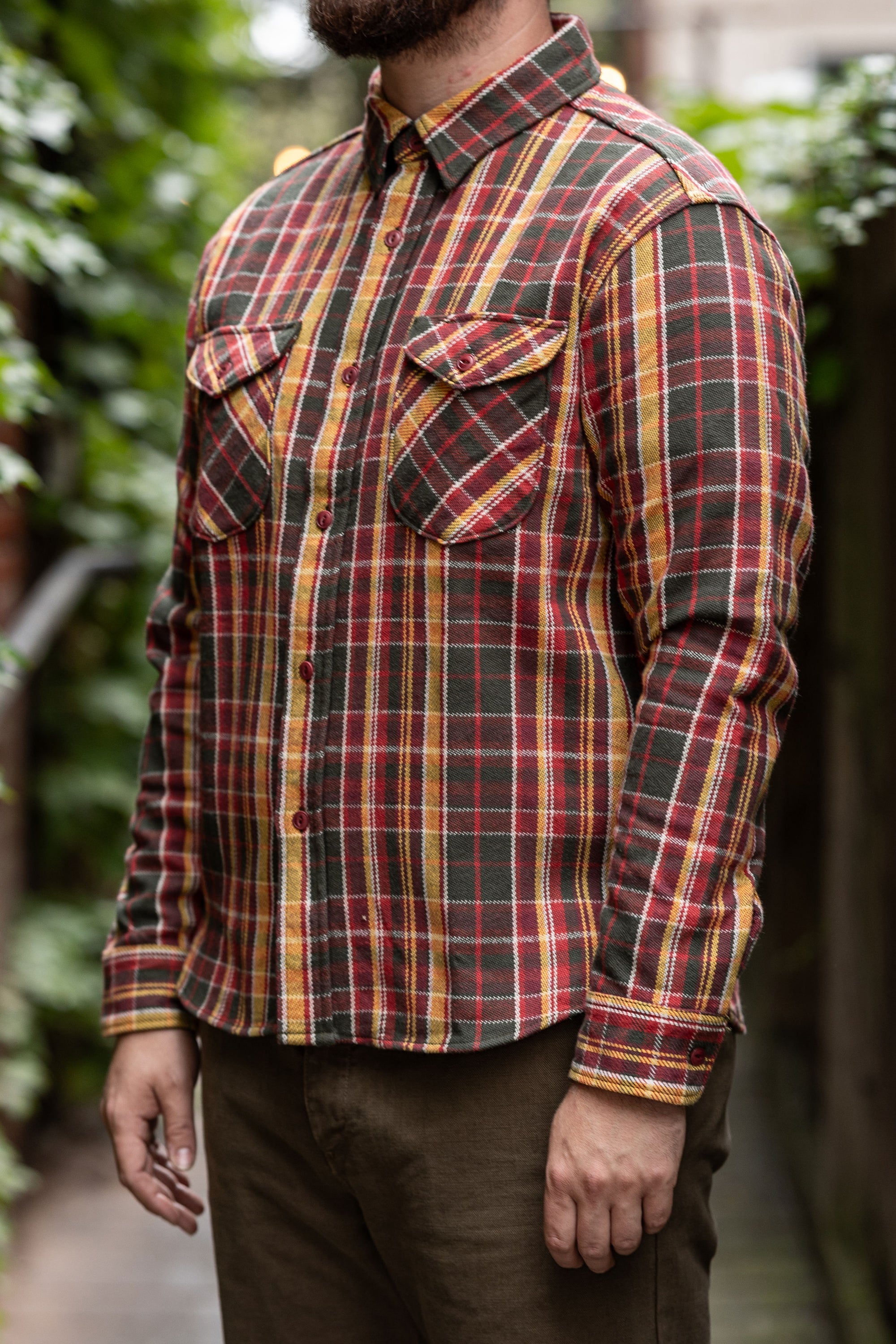 UES 502452 Heavy Flannel Shirt - Red