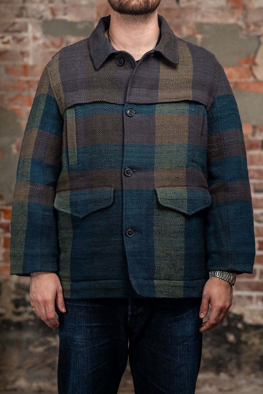 Indi + Ash Braulio Barn Coat - Handspun Herringbone Blanket Plaid