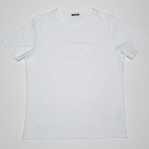 Hansen Garments Julian Crew Neck T-Shirt - White laid flat from the front