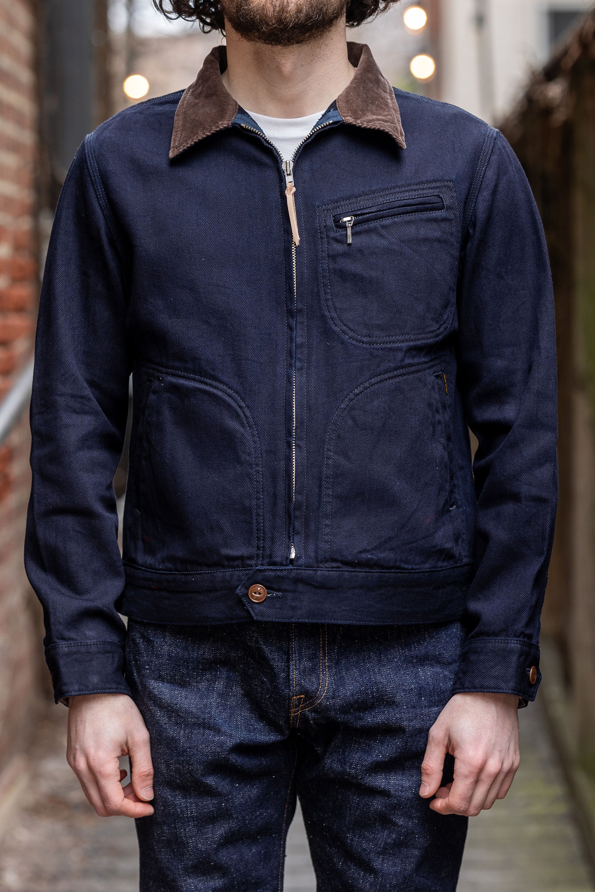 Iron Heart IHJ-143-IND 12oz Kersey Work Jacket - Indigo/Black