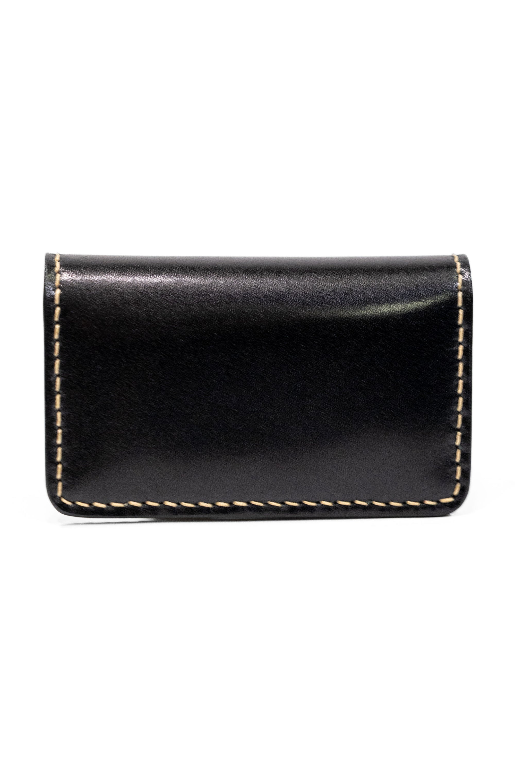 The Flat Head FN-C4C4-3 Cordovan Card Case - Black Shinki Shell Cordovan