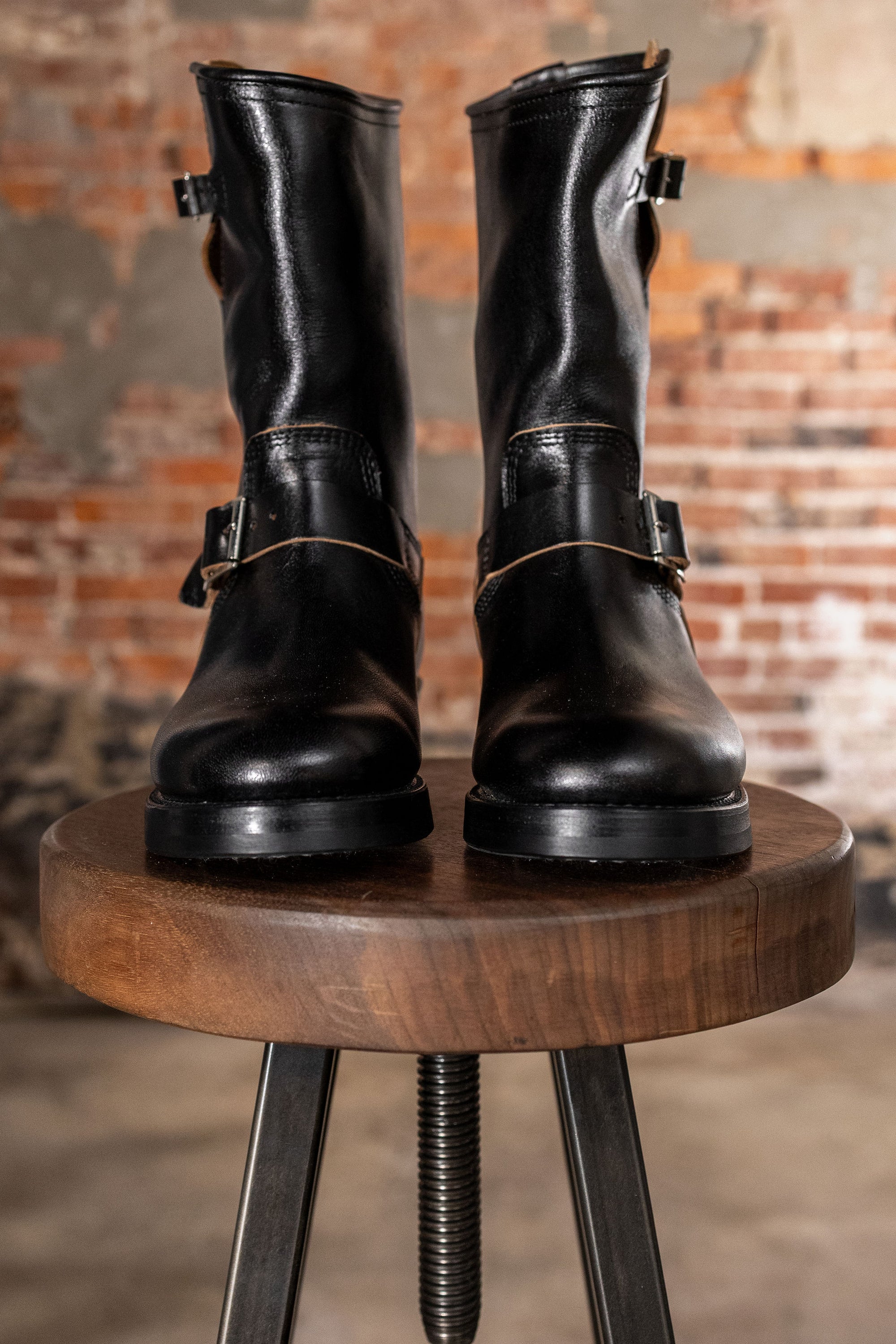 John Lofgren Wabash Engineer Boots - Limited Edition Shinki Hikaku Horsebutt Black