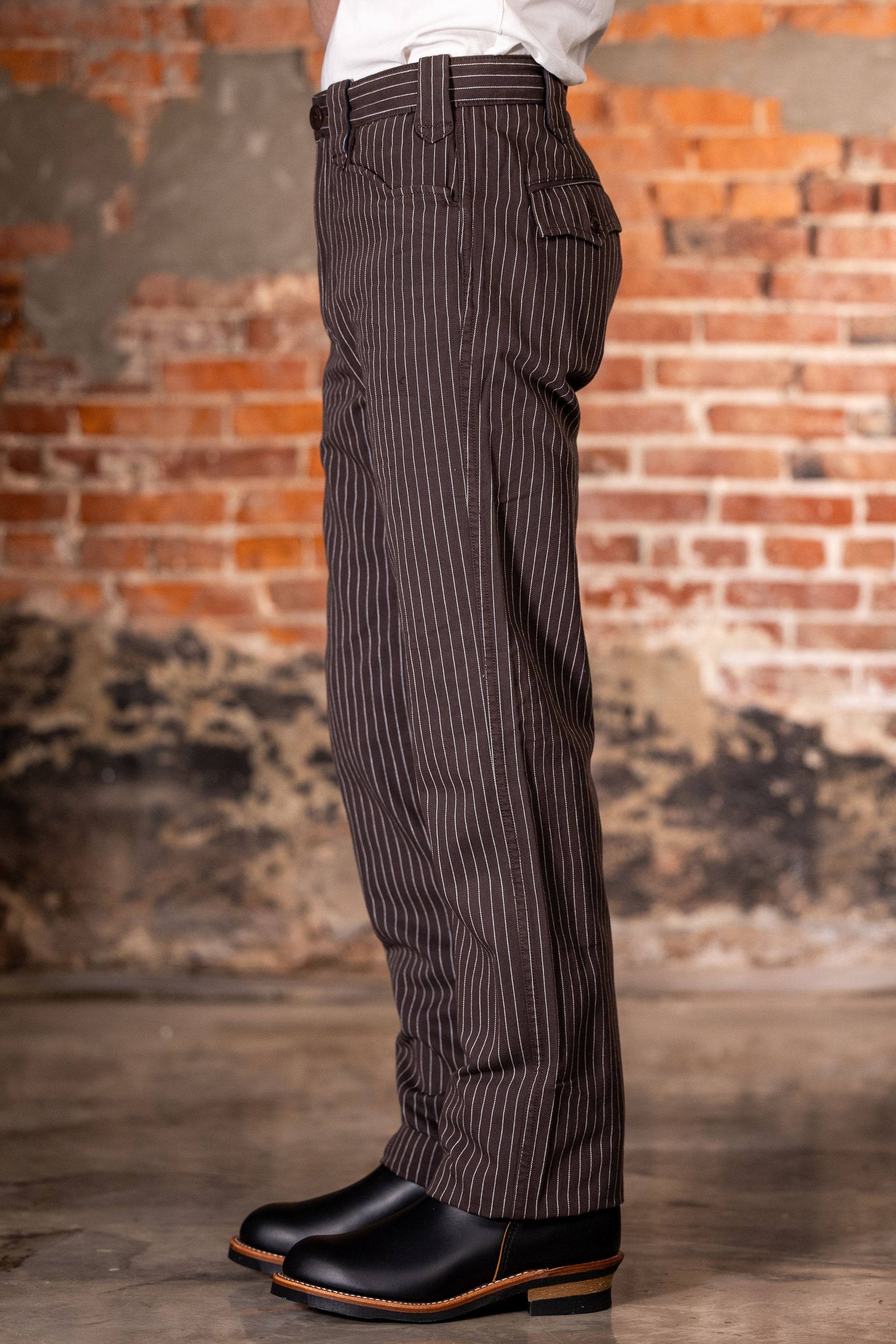 Freenote Cloth Duster Pant - Brown Stripe