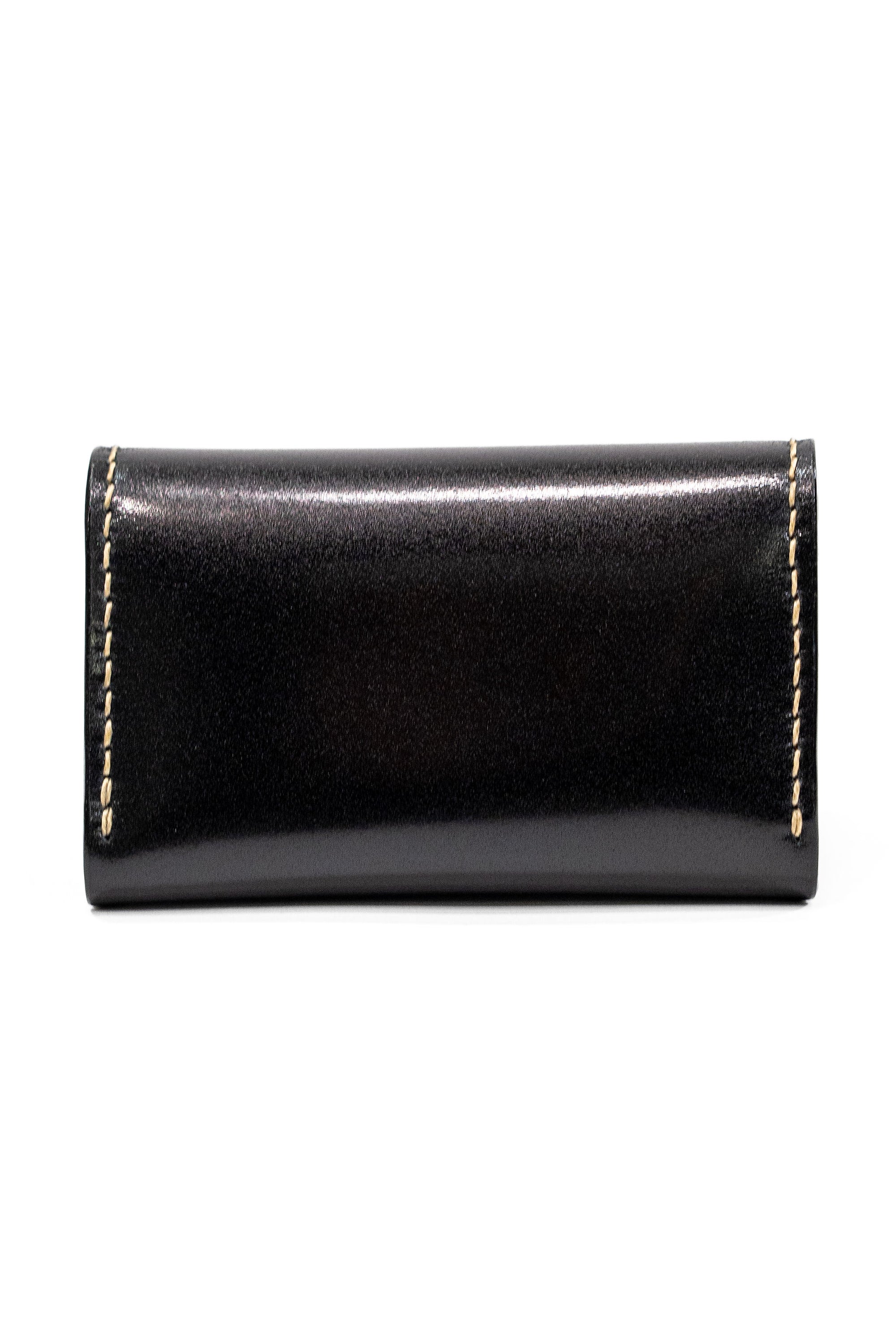 The Flat Head FN-C4C4-3 Cordovan Card Case - Black Shinki Shell Cordovan