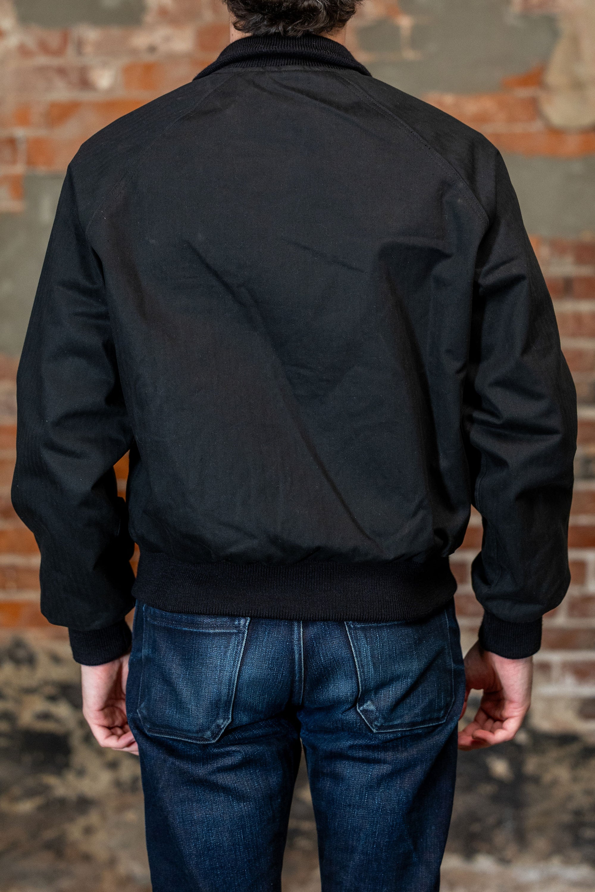 Dehen x Merz b. Schwanen Custom Pilot Jacket - Black Dry Wax Cotton
