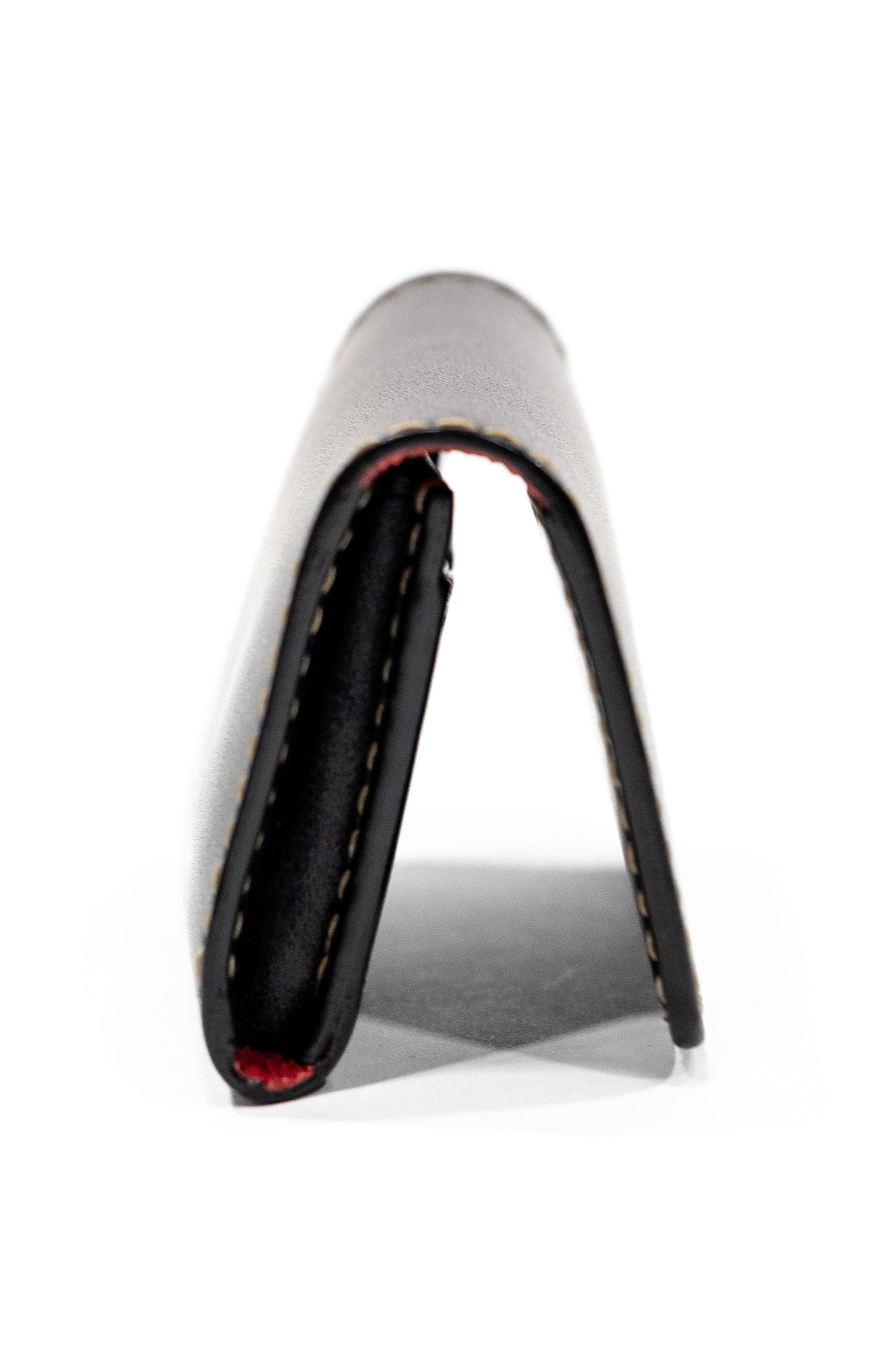 The Flat Head FN-C4C4-3 Cordovan Card Case - Black Shinki Shell Cordovan