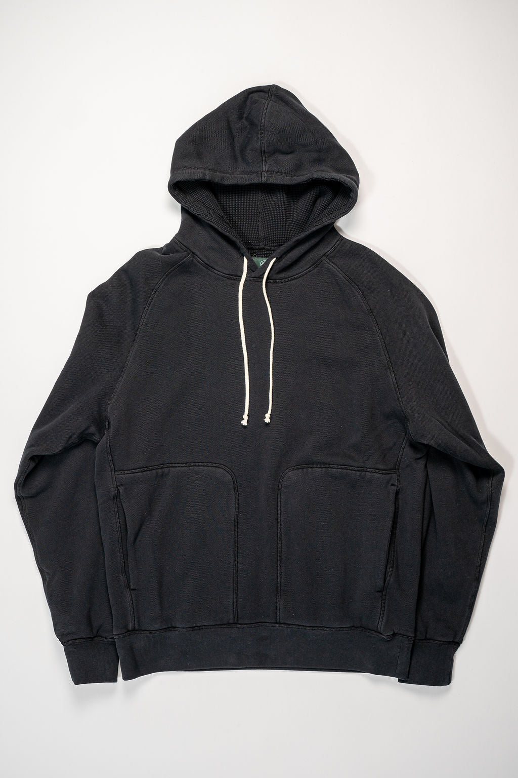 Knickerbocker Double Face Waffle Hoodie - Black