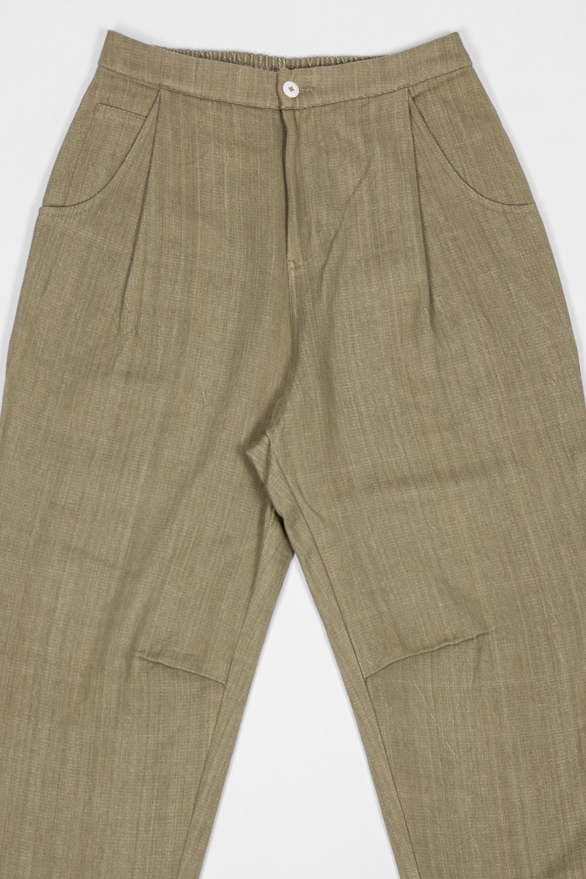 Indi + Ash Nico Pant - Olive Drab Handwoven Denim