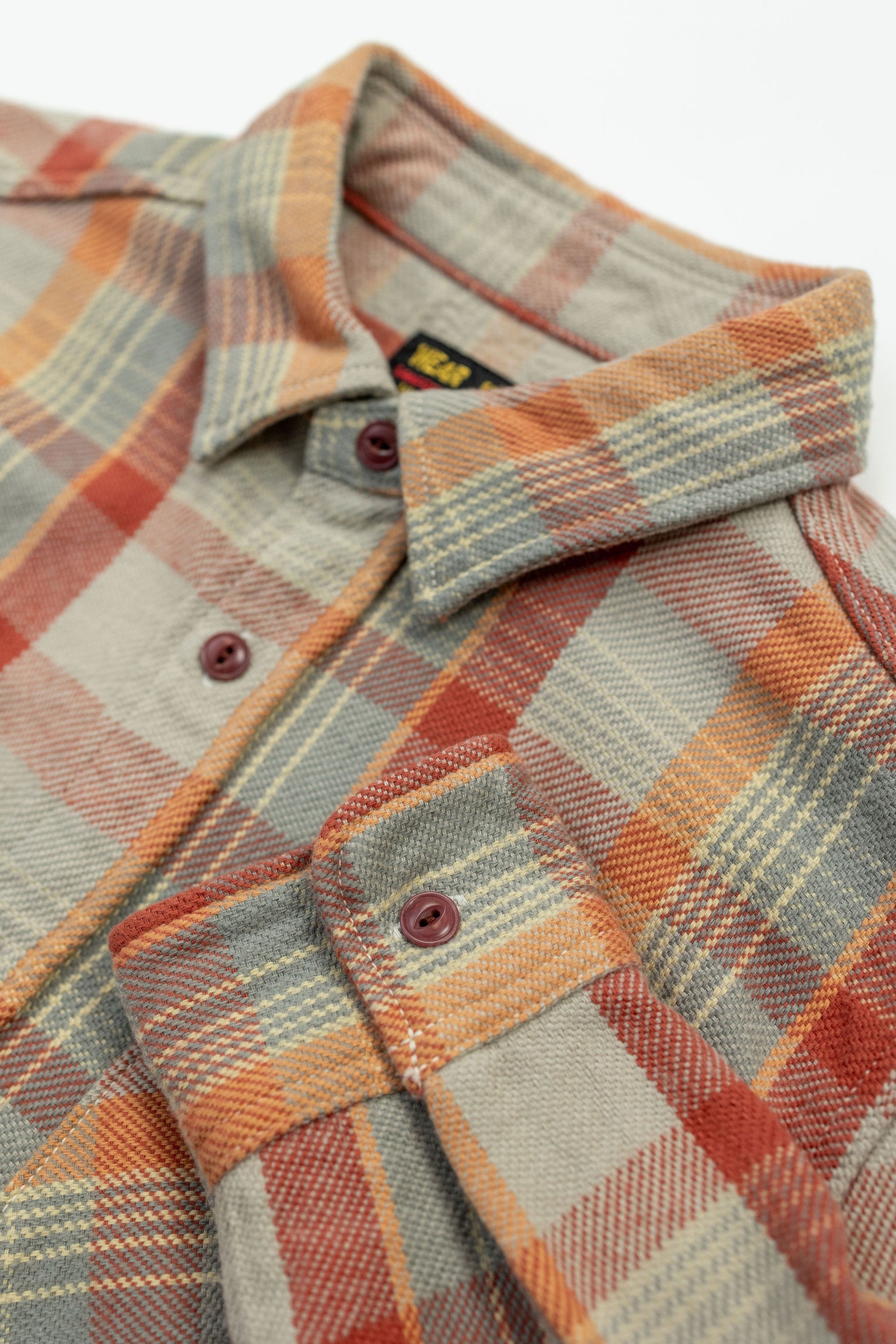 UES 502453 Heavy Flannel Shirt - Orange