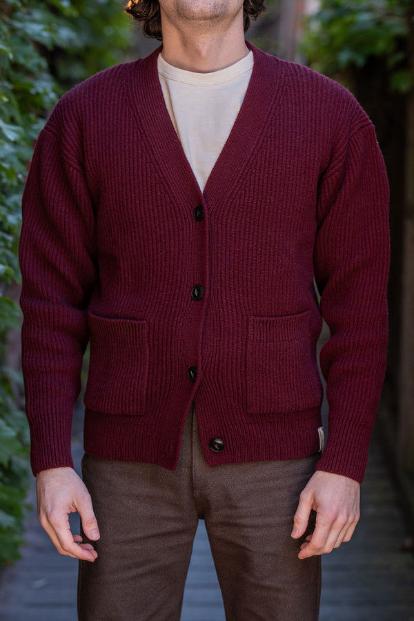 【送料&関税込】Ferragamo Burgundy Cashmere Blend Cardigan red cashmere jersey Scilly cardigan