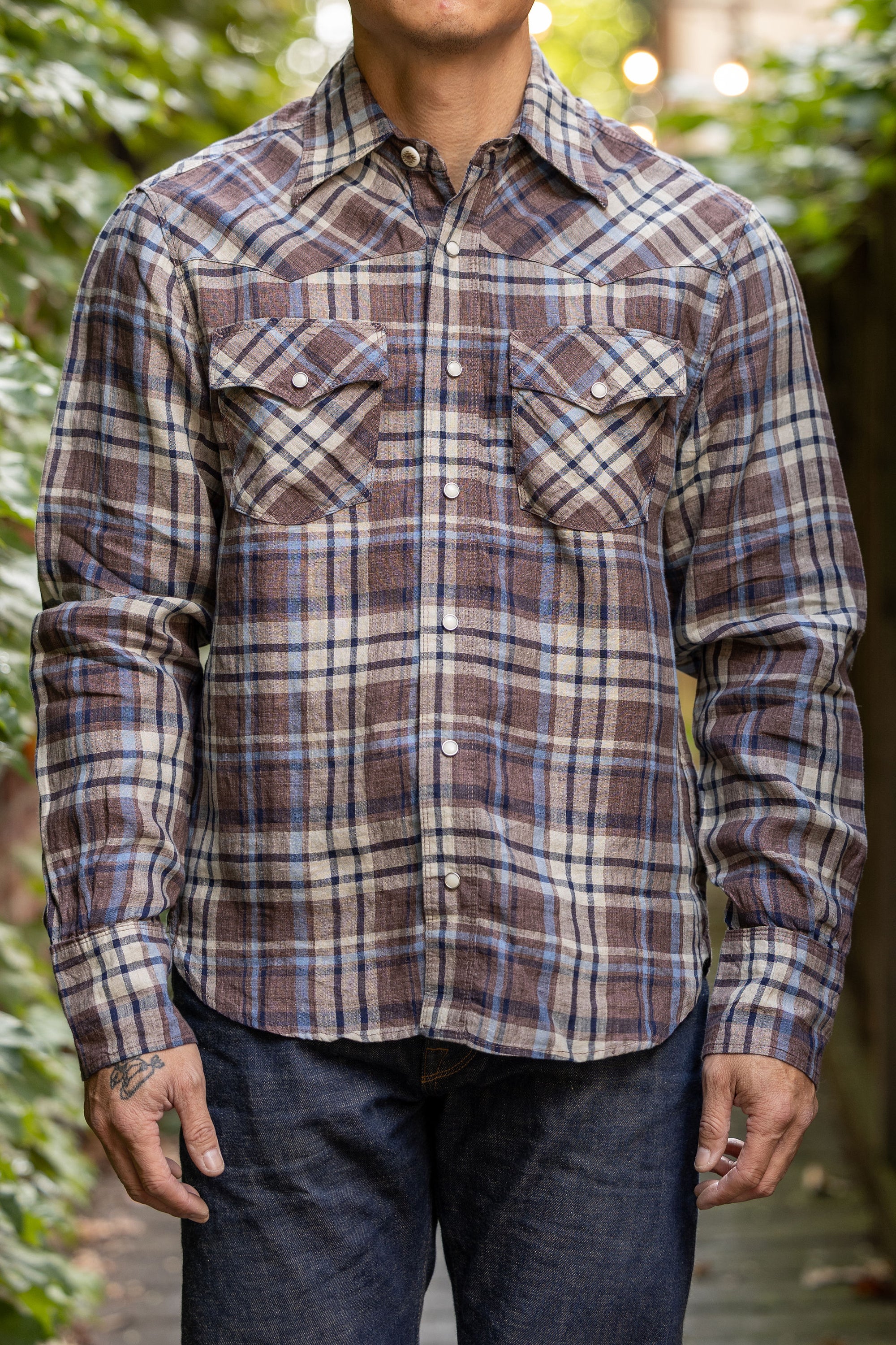 Freenote Cloth Western Scout - Pheasant Brown Plaid