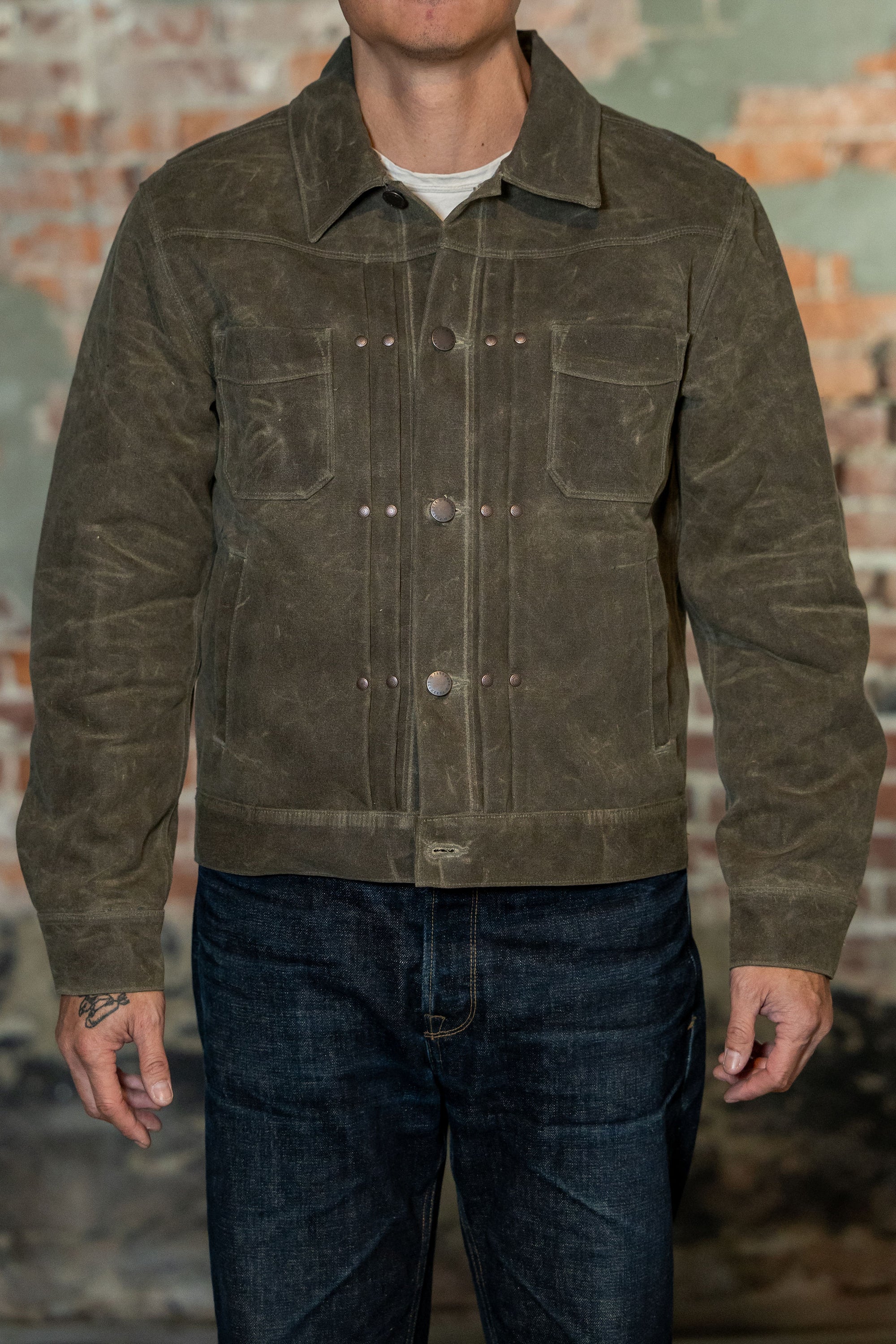 Freenote Cloth Heavy Waxed Riders Jacket - Tobacco Wool