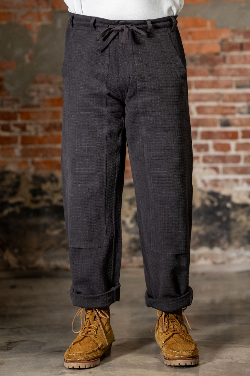 Indi + Ash Raka Pant - Handwoven Ripstop Smoke