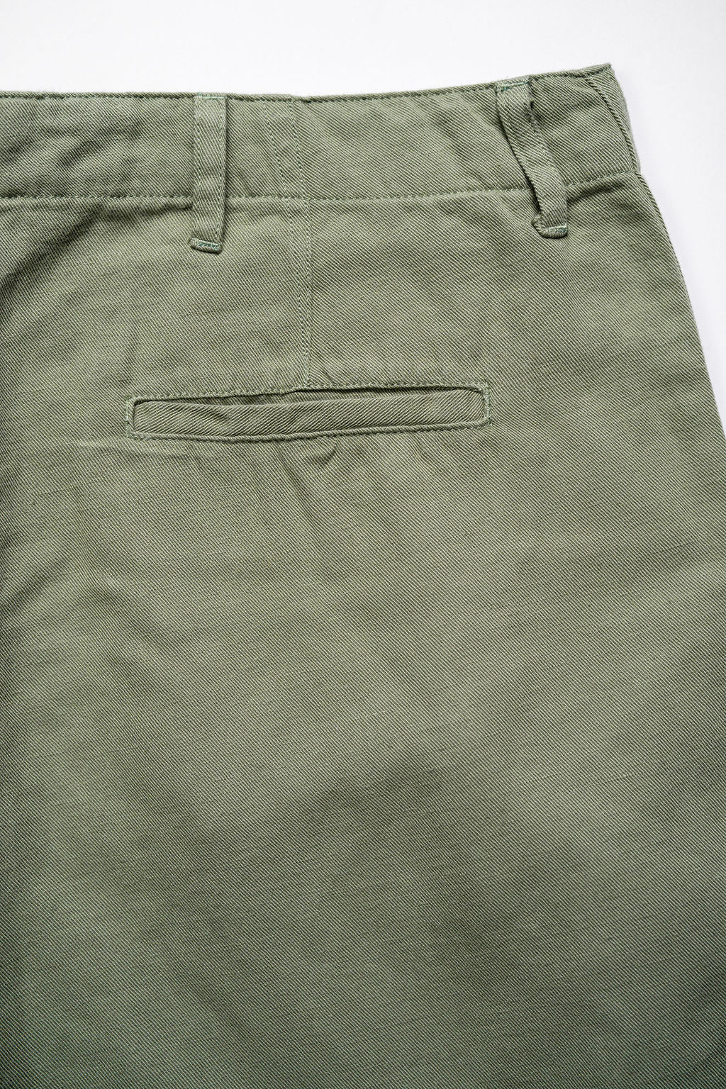 Wythe Flat Front Slub Cotton/Linen Twill Chinos - Faded Olive