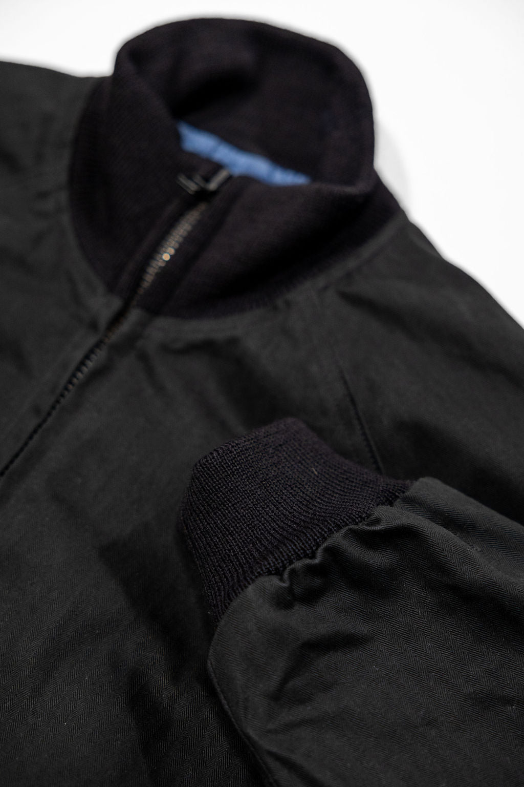 Dehen x Merz b. Schwanen Custom Pilot Jacket - Black Dry Wax Cotton