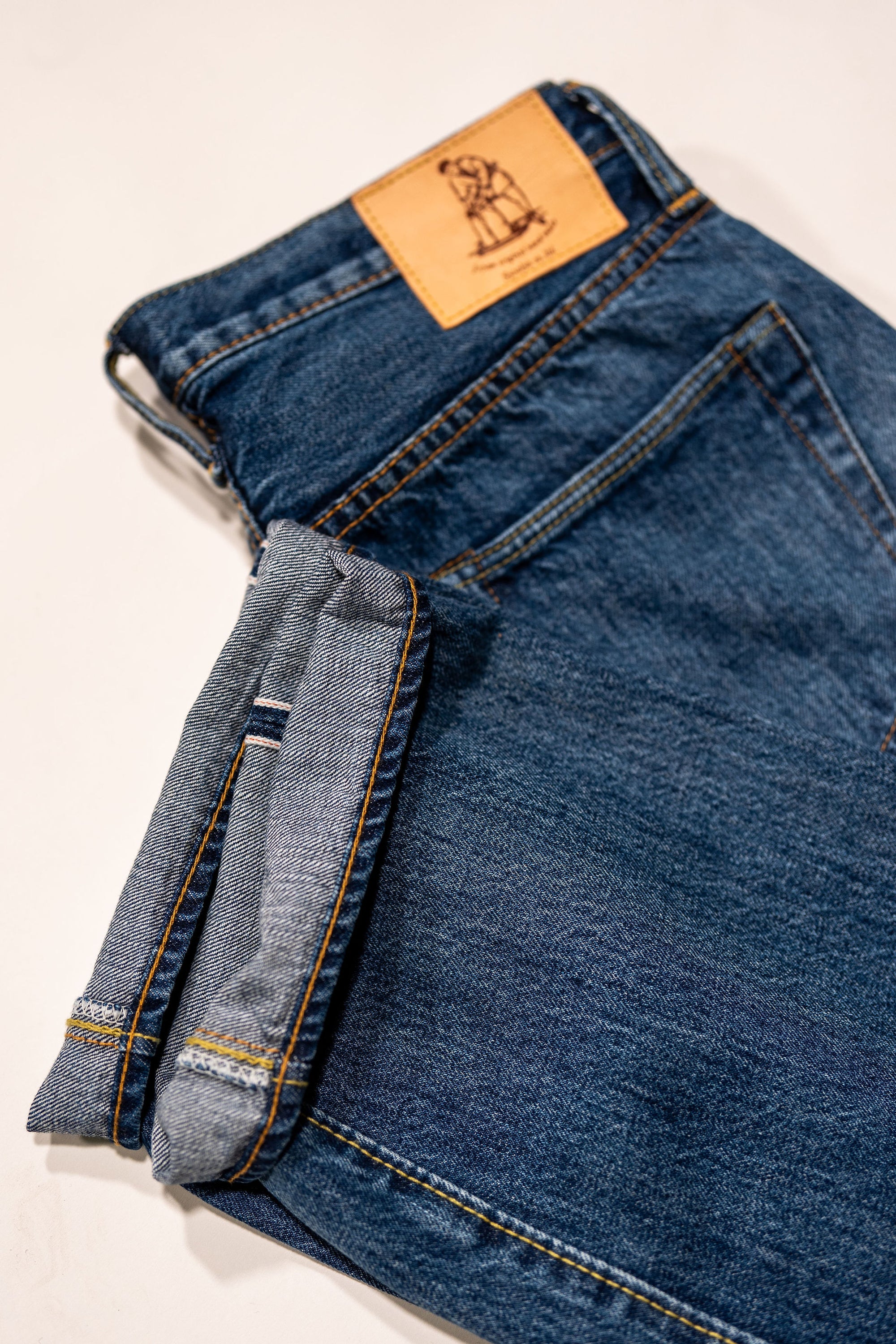 Pure Blue Japan USED-003-ID Regular Straight - 14oz Natural Used Wash Indigo x White