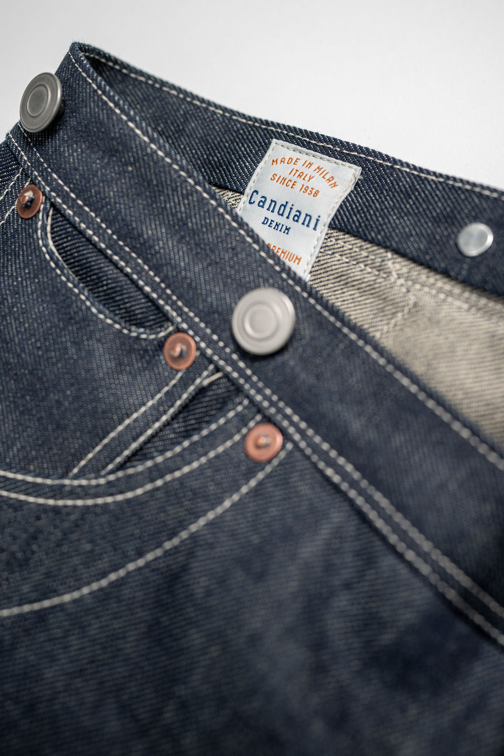 Blue Blanket P40 IT166 Waist Overall Jeans 1870s Single Needle Production - 13oz Italian Selvedge Raw Organic Denim