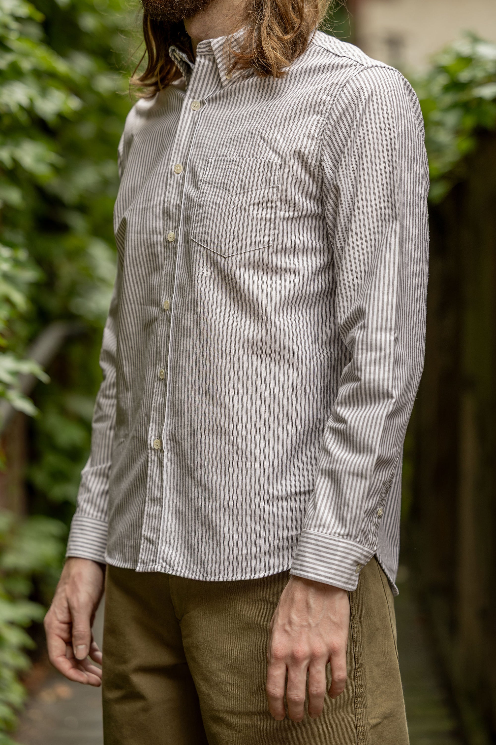 Knickerbocker "Beefy" Cotton Oxford - Brown Stripe