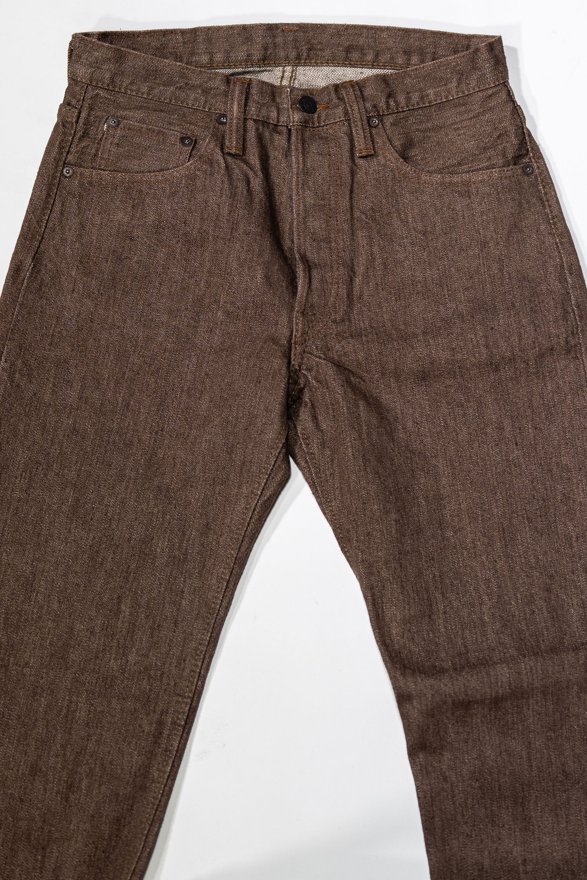 Pure Blue Japan BR-14oz-003 Regular Straight - 14oz Brown x White