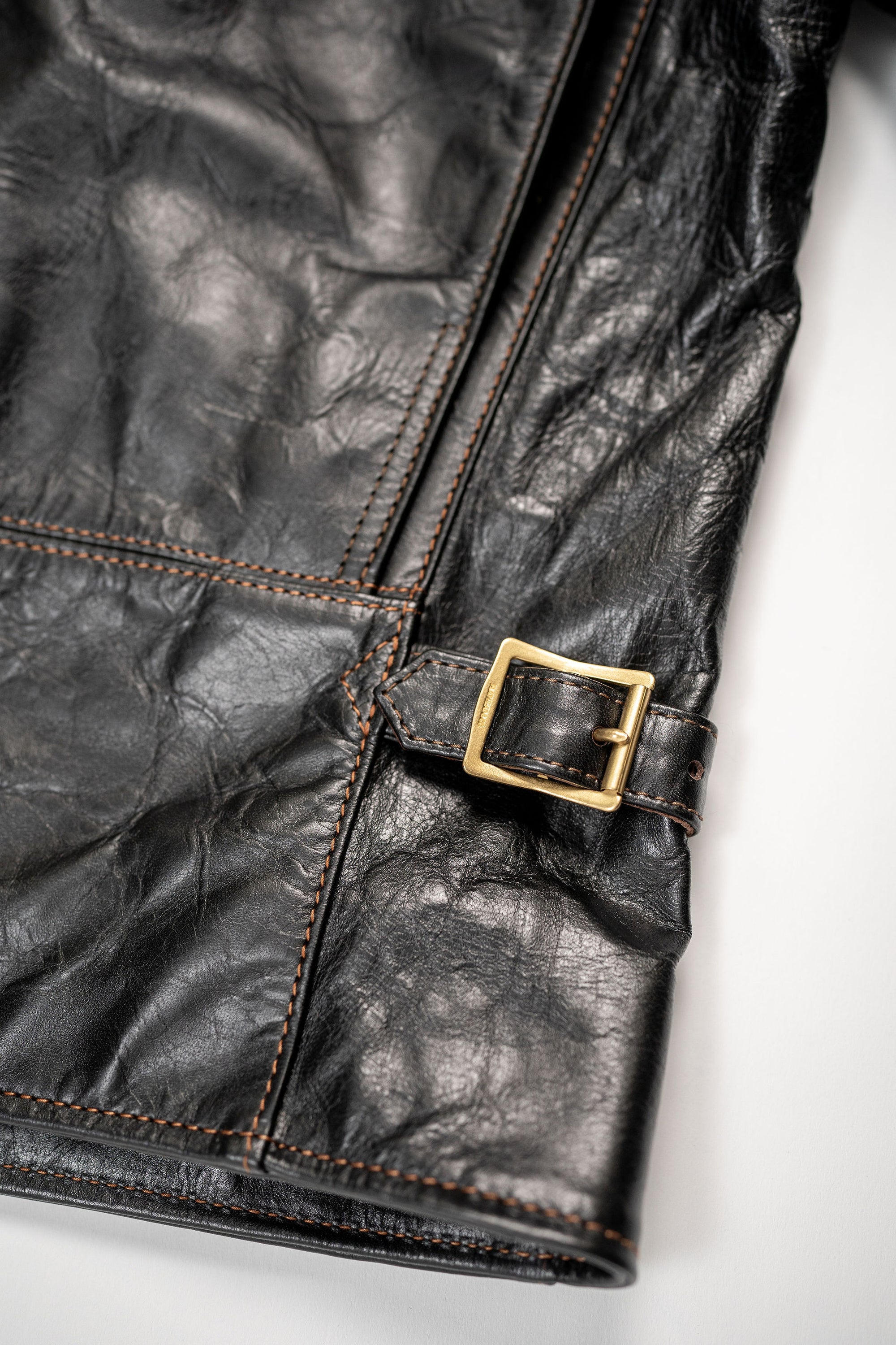 The Flat Head FN-LJ-HW004 Horsehide Double Riders Jacket - Black