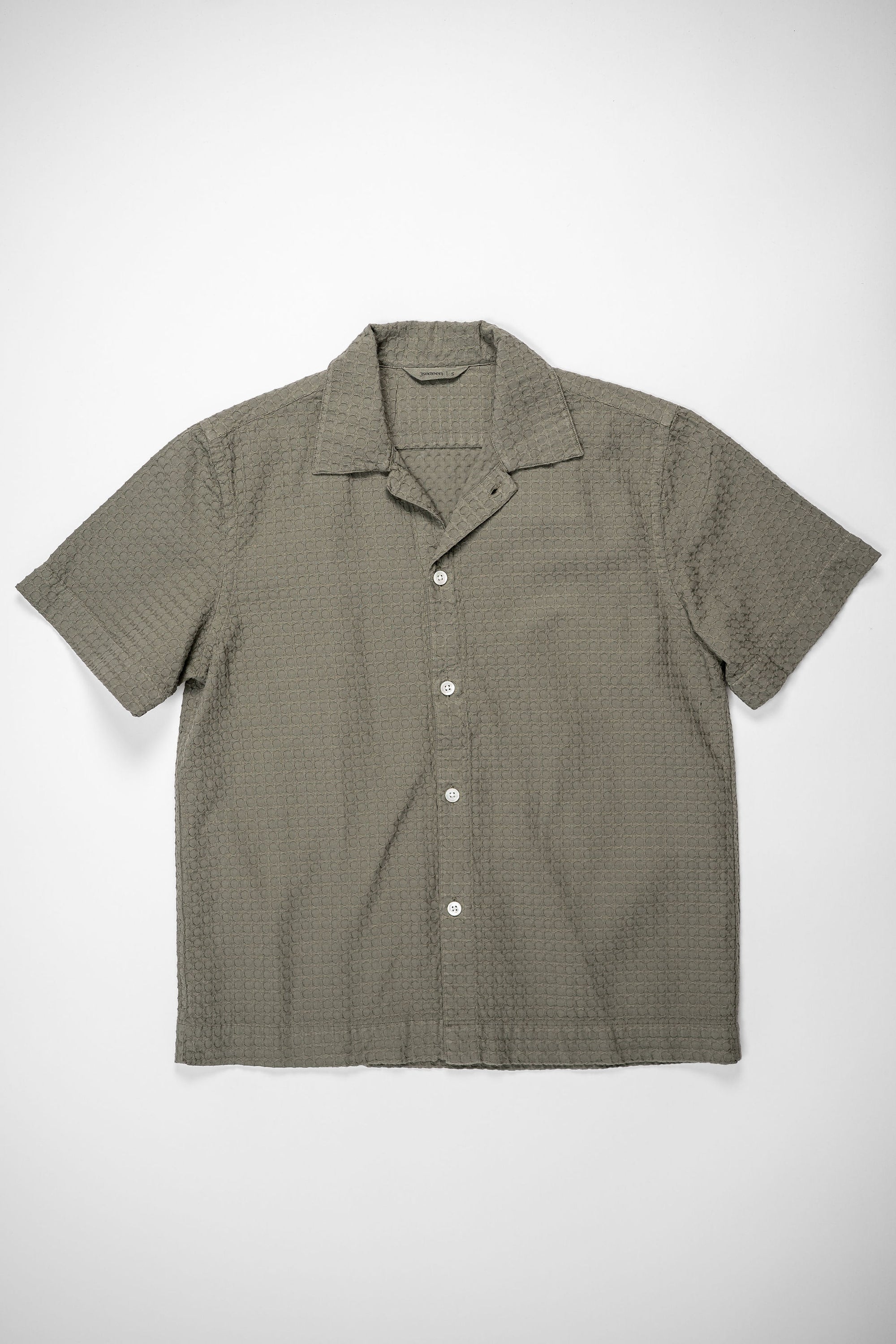 3sixteen Resort Shirt - Olive Geo Weave