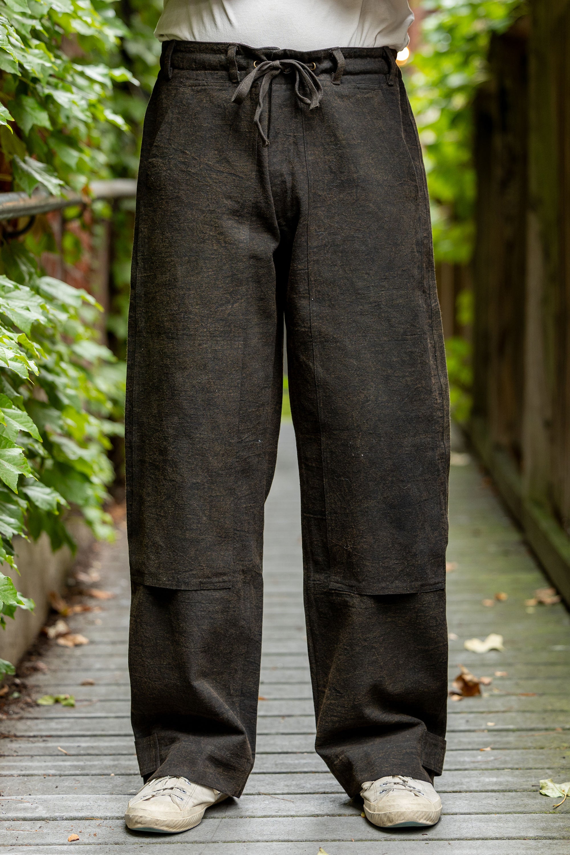 Indi + Ash Raka Pant - Iron Brown Crackle Millwoven Canvas