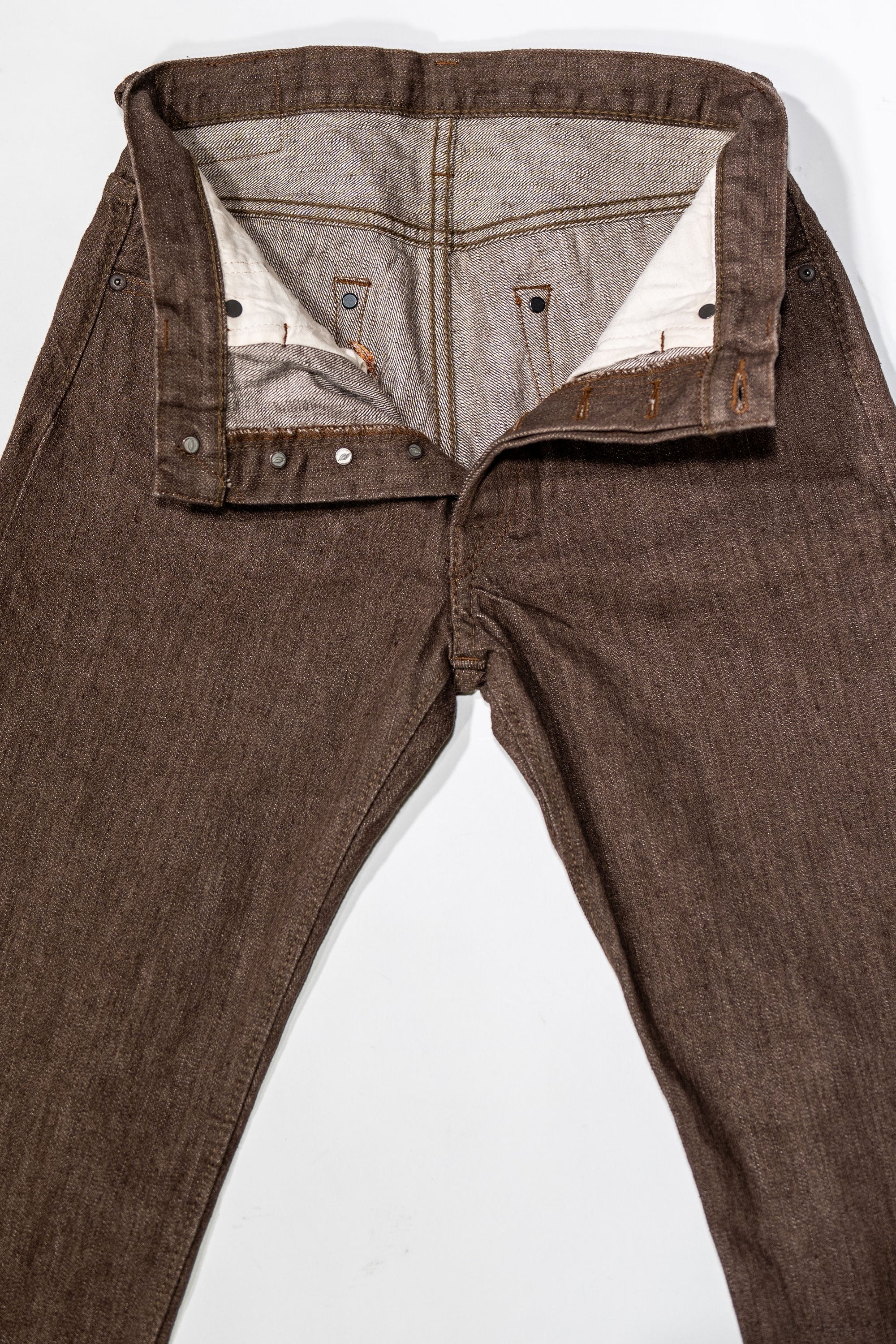 Pure Blue Japan BR-14oz-003 Regular Straight - 14oz Brown x White