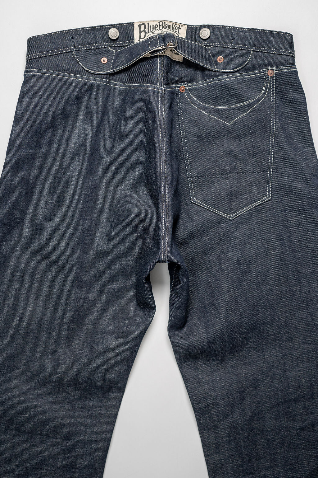 Blue Blanket P40 IT166 Waist Overall Jeans 1870s Single Needle Production - 13oz Italian Selvedge Raw Organic Denim