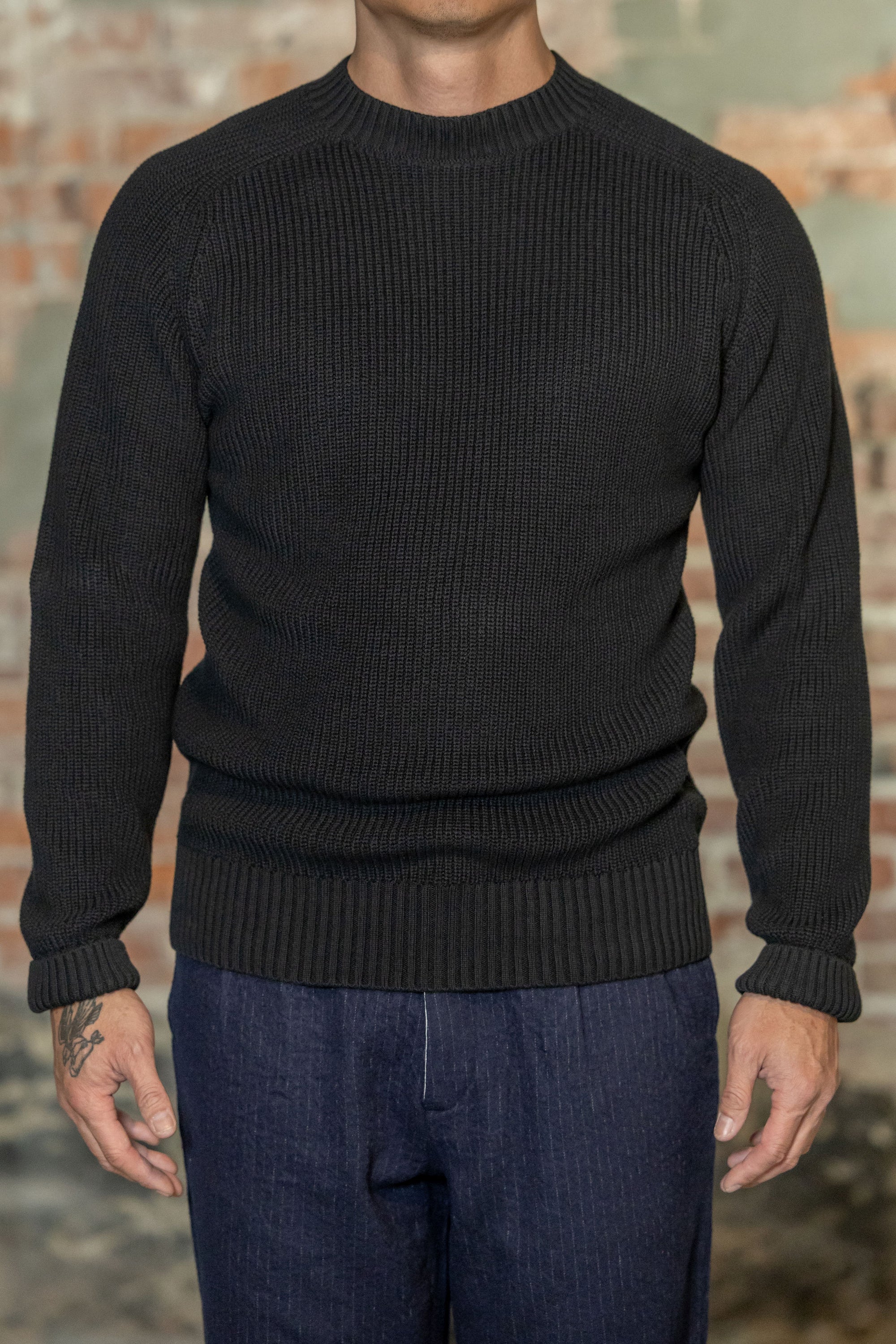 3sixteen Cotton Crewneck Sweater - Black