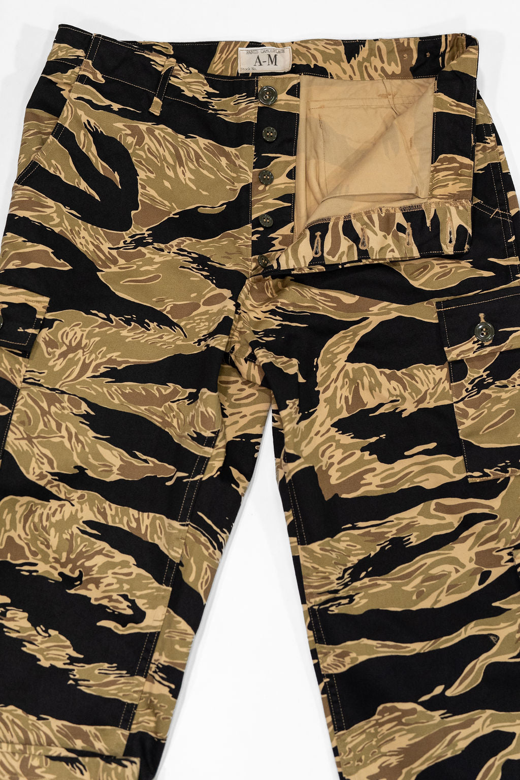 Buzz Rickson's BR42502 Buzz Rickson's Gold Tiger Stripe Trousers Short Length - Black