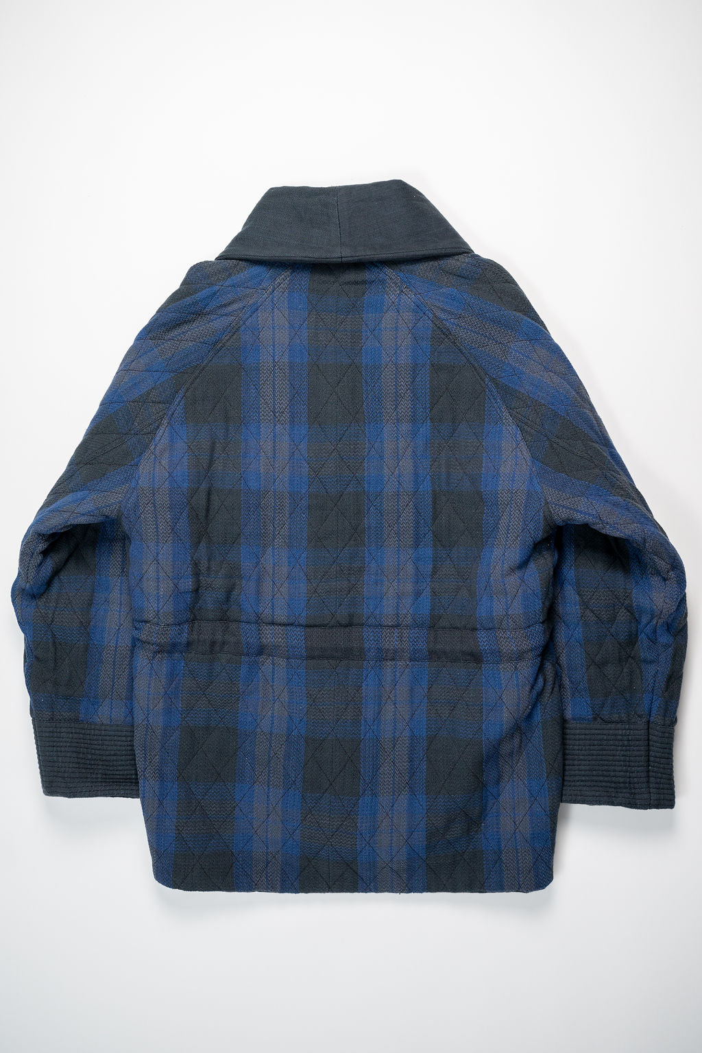 Indi + Ash Reversible Shawl Overcoat - Iron/Indigo Handwoven Denim/Plaid