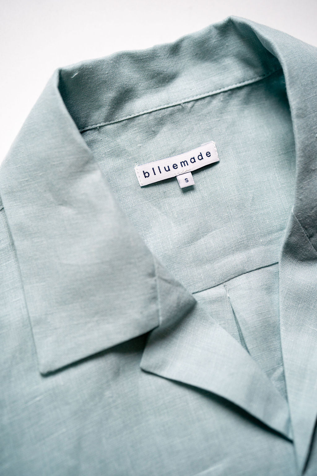 Blluemade Spread Collar Shirt - Light Blue Belgian Linen