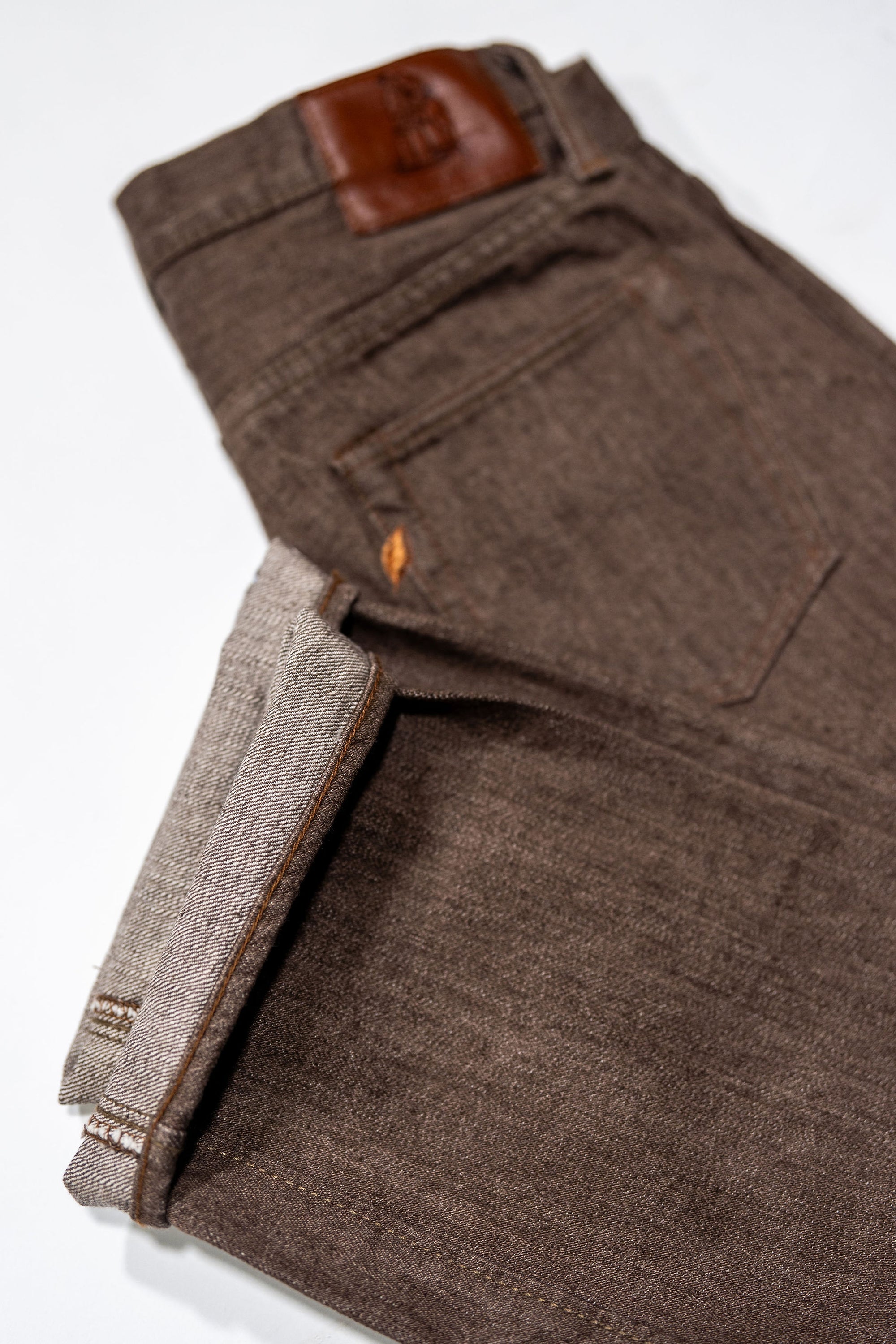 Pure Blue Japan BR-14oz-003 Regular Straight - 14oz Brown x White