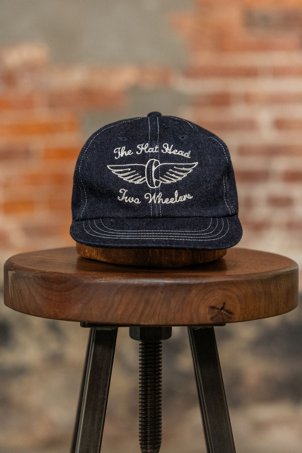 The Flat Head Selvedge Denim Cap Two Wheelers – Indigo