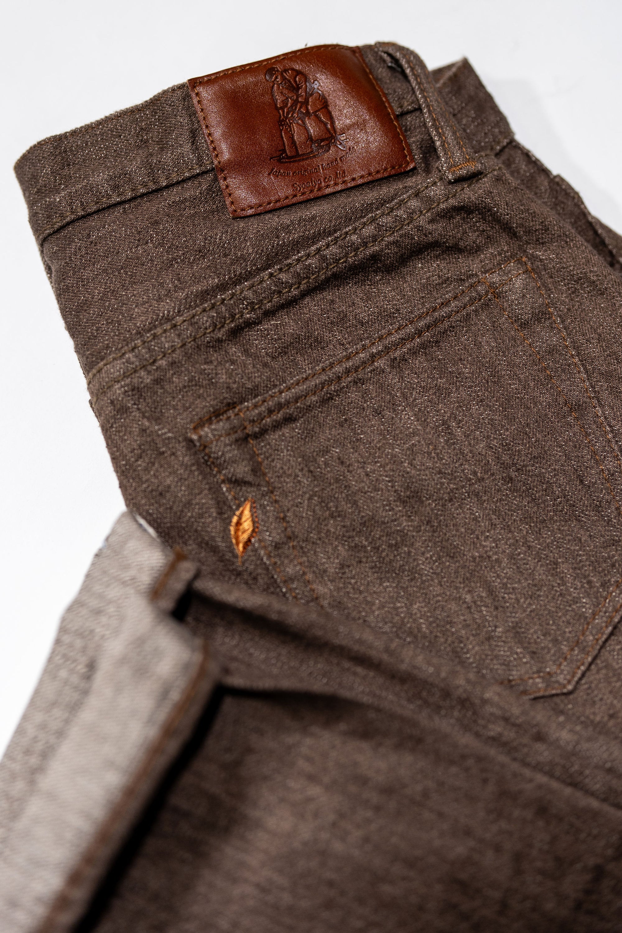 Pure Blue Japan BR-14oz-003 Regular Straight - 14oz Brown x White